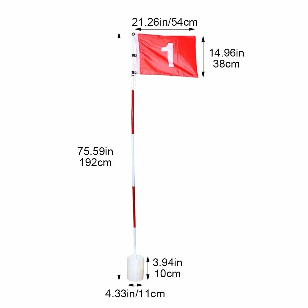 Drapeaux De Golf Drapeaux avec Tasses Pratique Putting Green Flag Golf Pole Pin Flaghole Golf Hole Cup Portable Mini Golf Flag Sticks pour Yard Golf Course