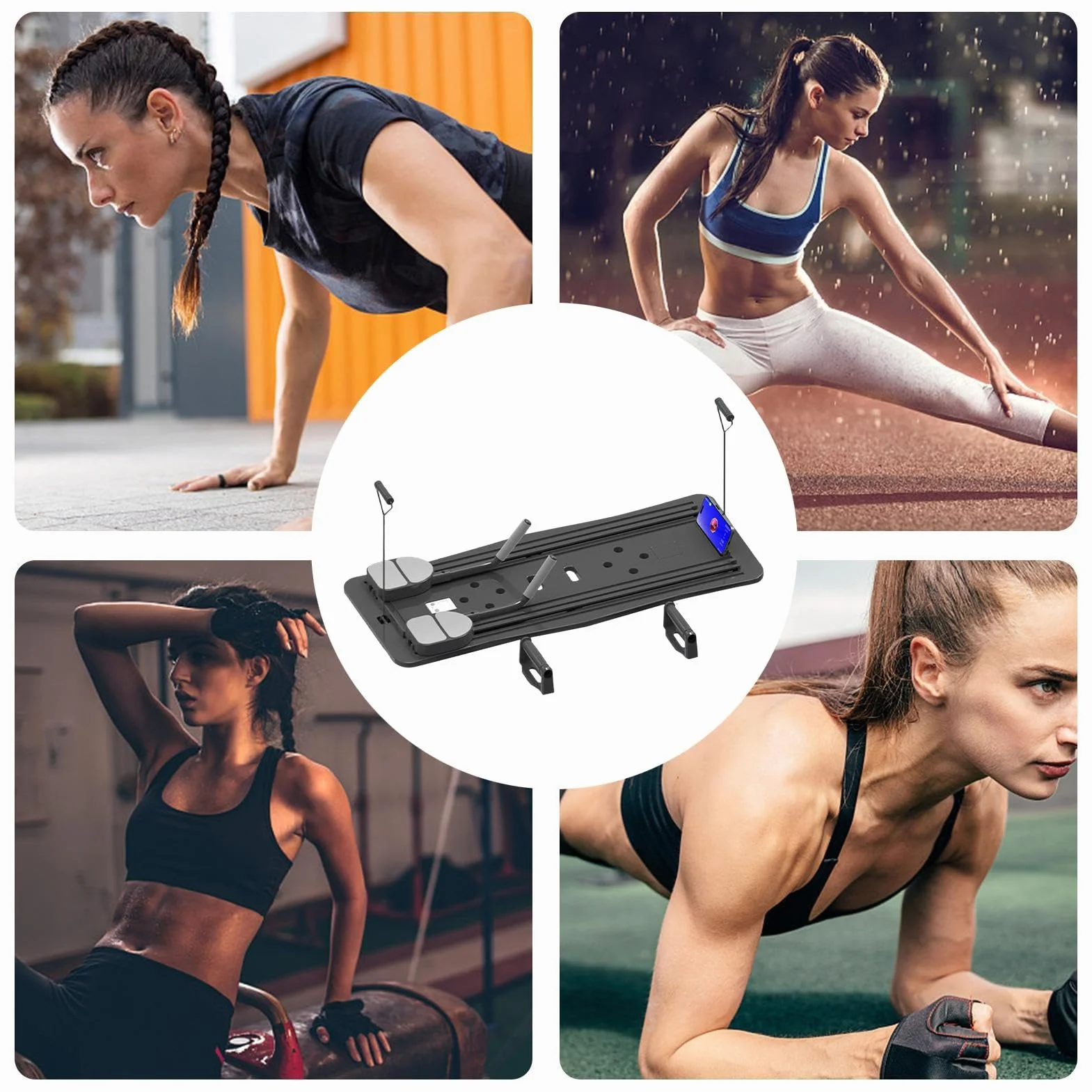 Réformateur de Pilates - Planche de Pilates, machine de Pilates compacte, réformateur de Pilates pliable pour entraînement à domicile, planche d'exercice abdominale Équipement de Pilates à domicile