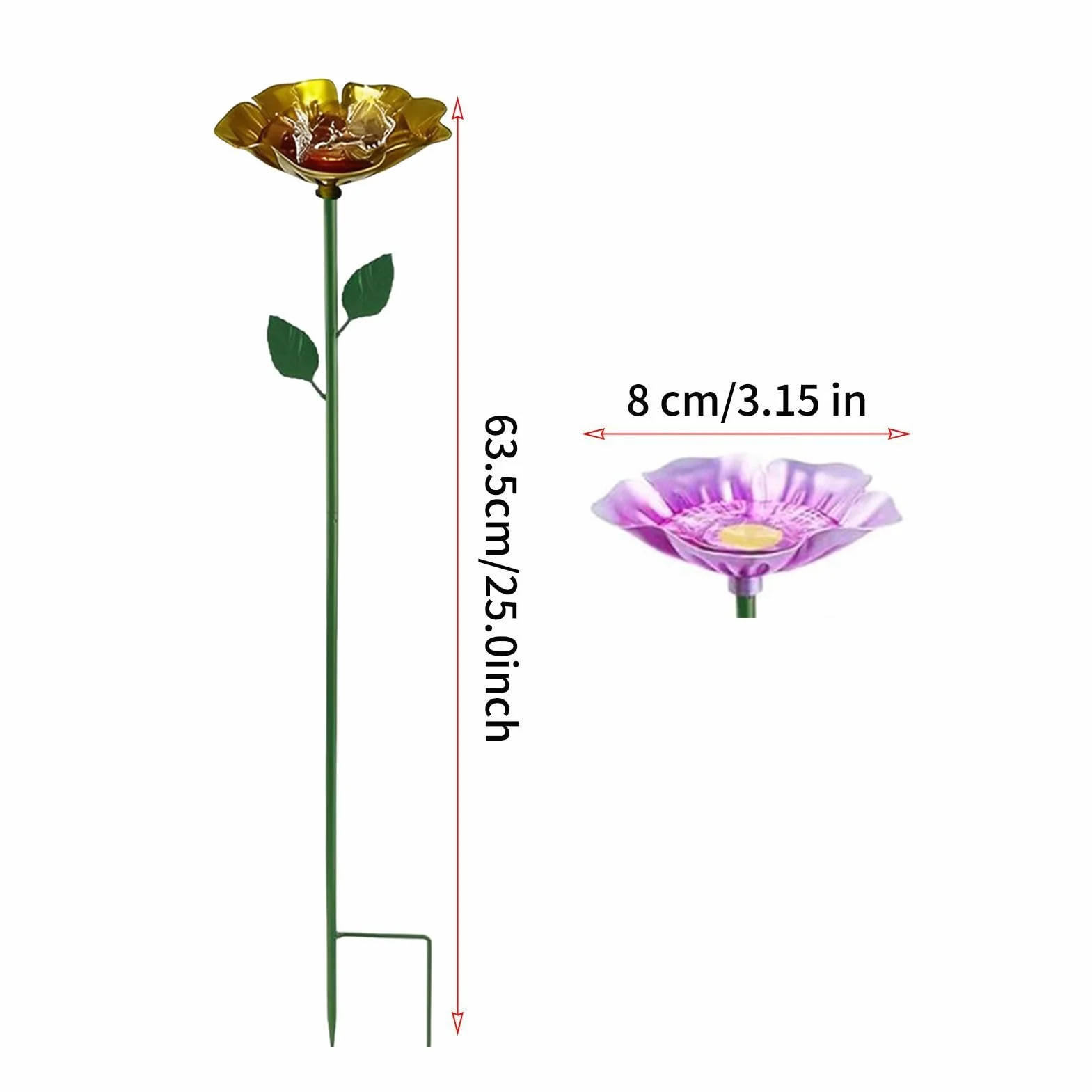 Distributeur d'eau pour abeille – Station potable d'extérieur en métal floral, lot de 4 plateaux d'hydratation pour pollinisateurs