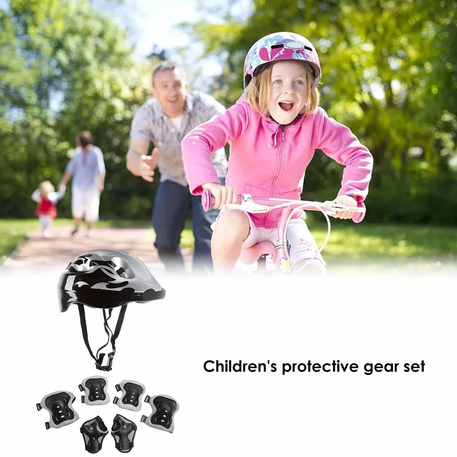 Kit De Protection Roller Enfant - Casque Ajustable Coudières Genouillère Protège-Poignets Ensemble De Protection Enfant, Idéal pour Le Skateboard, Le Vélo, Le Patinage, Le Cyclisme.