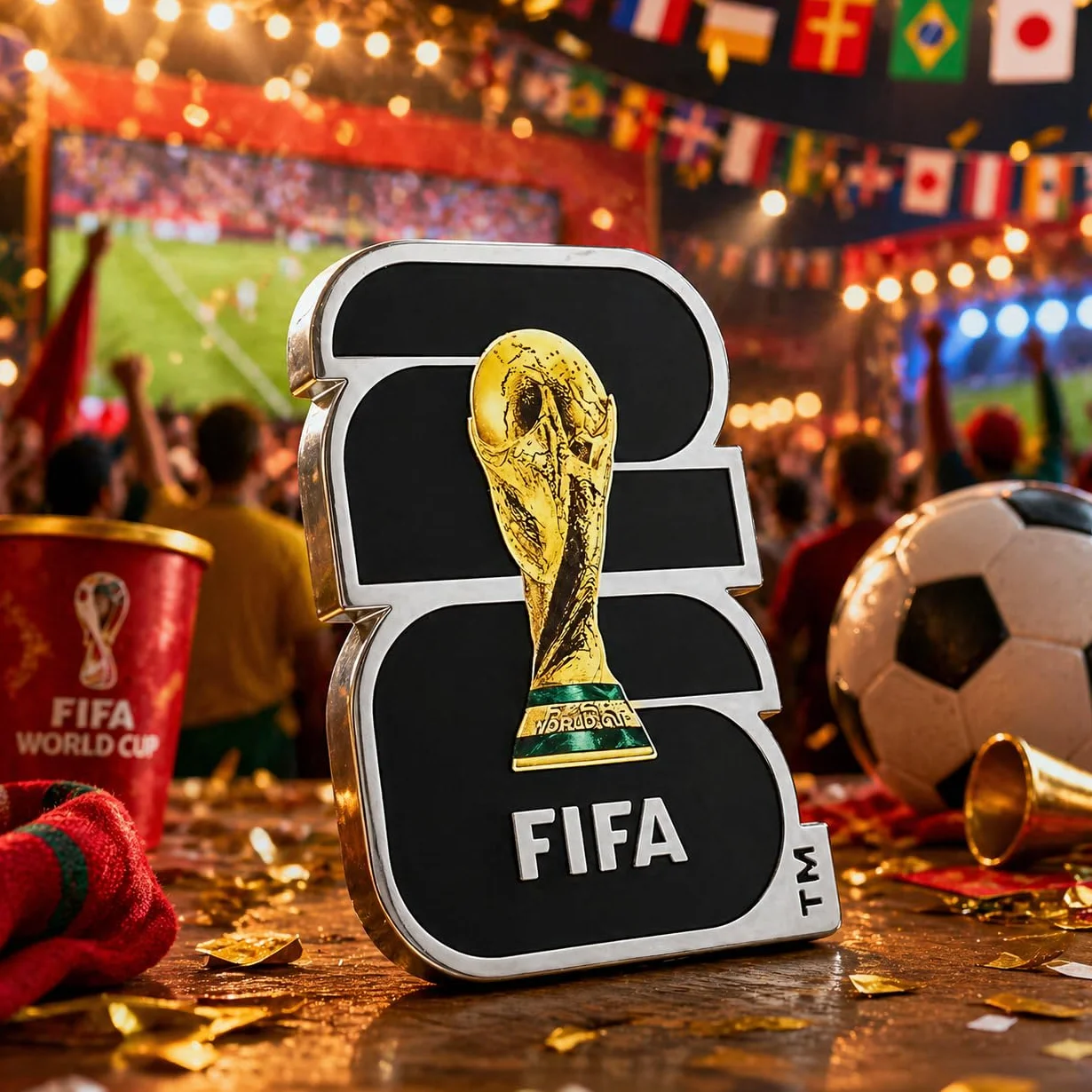 FIFA World Cup 2026 Official Gift, Pin’s Officiel FIFA Coupe du Monde 2026 – Souvenir & Article Fan avec Motif Trophée – Alliage d‘Aluminium, Idéal pour la Coupe du Monde 2026