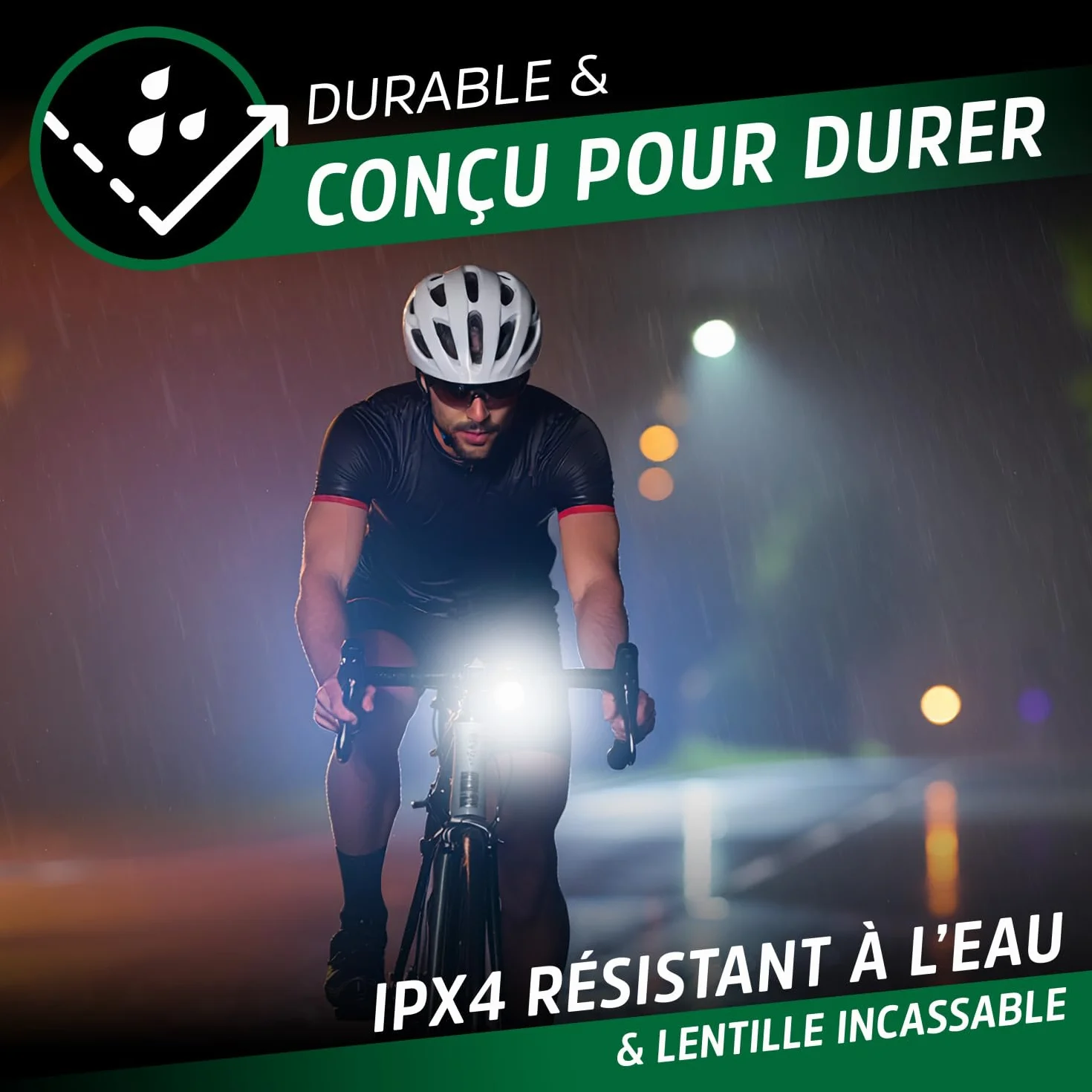 Energizer - Ensemble de Feux de vélo Avant et arrière Rechargeables 100 lumens, Feux USB, LED imperméables Avant et arrière pour pour la Conduite Nocturne.