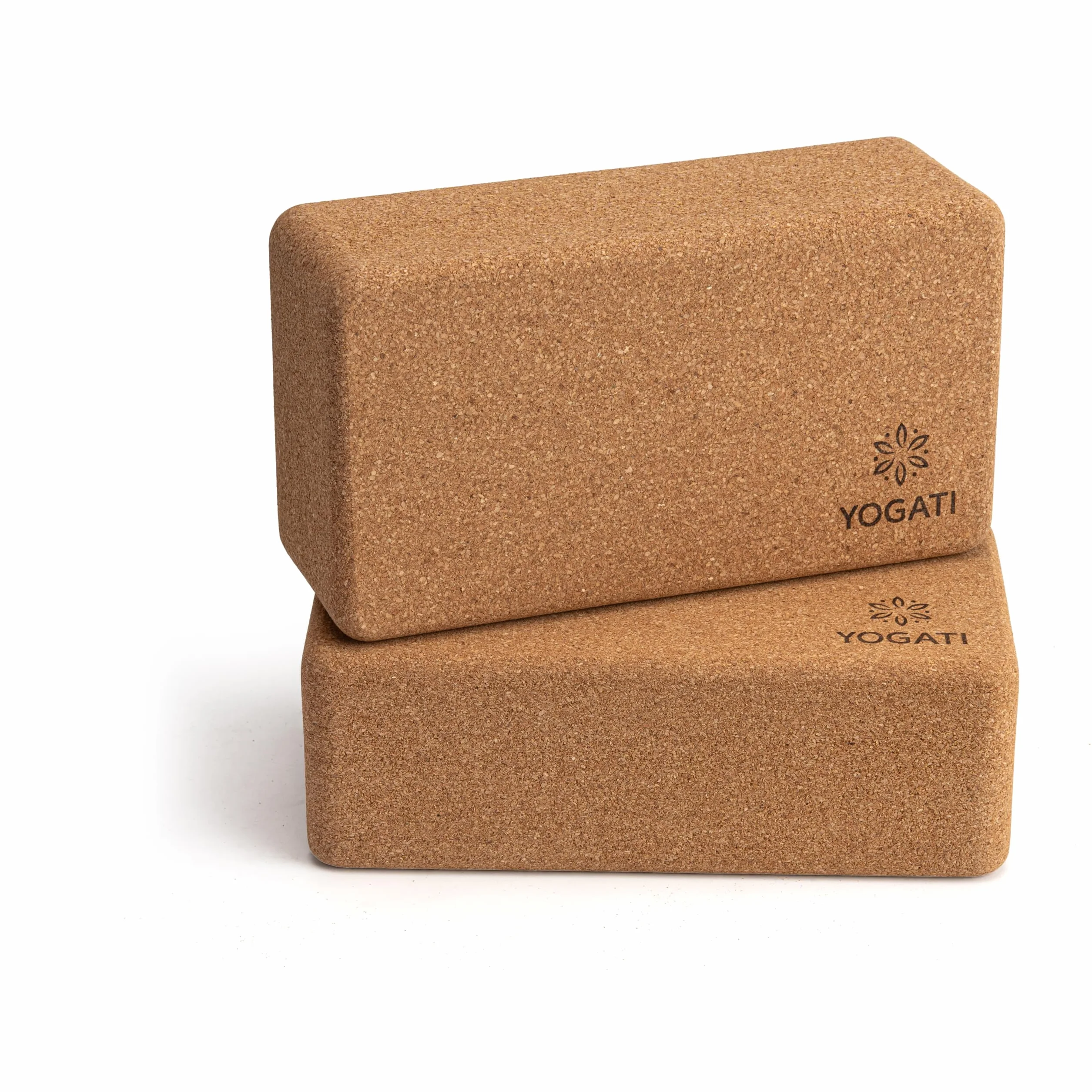 YOGATI® Brique de Yoga en Liège lot de 2 | Blocs de Yoga Durable en Liège Naturel | Bloc Yoga 22x12x7.5 cm | Yoga Block Écologique | Idéal pour Pilates et étirements