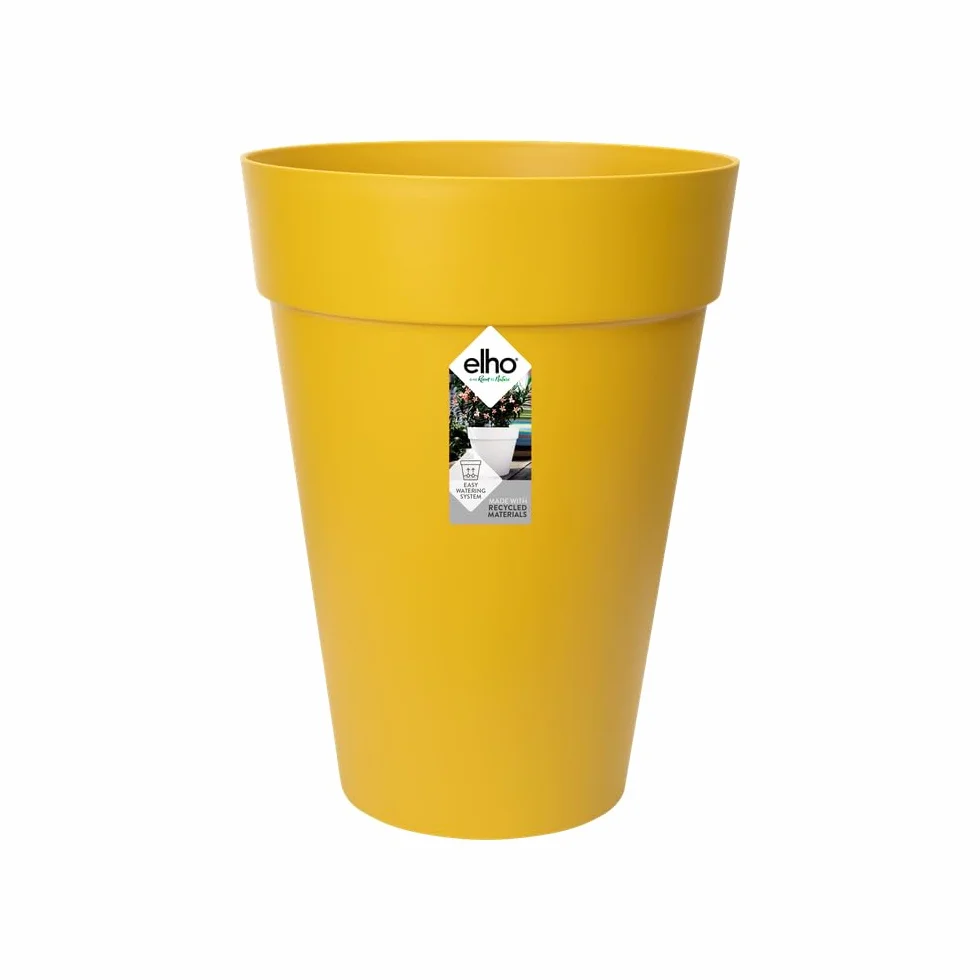 Elho Loft Urban Rond Haut 35 Pot De Fleurs Extérieur Ø 33.5 x H 45.3 cm Jaune Ocre