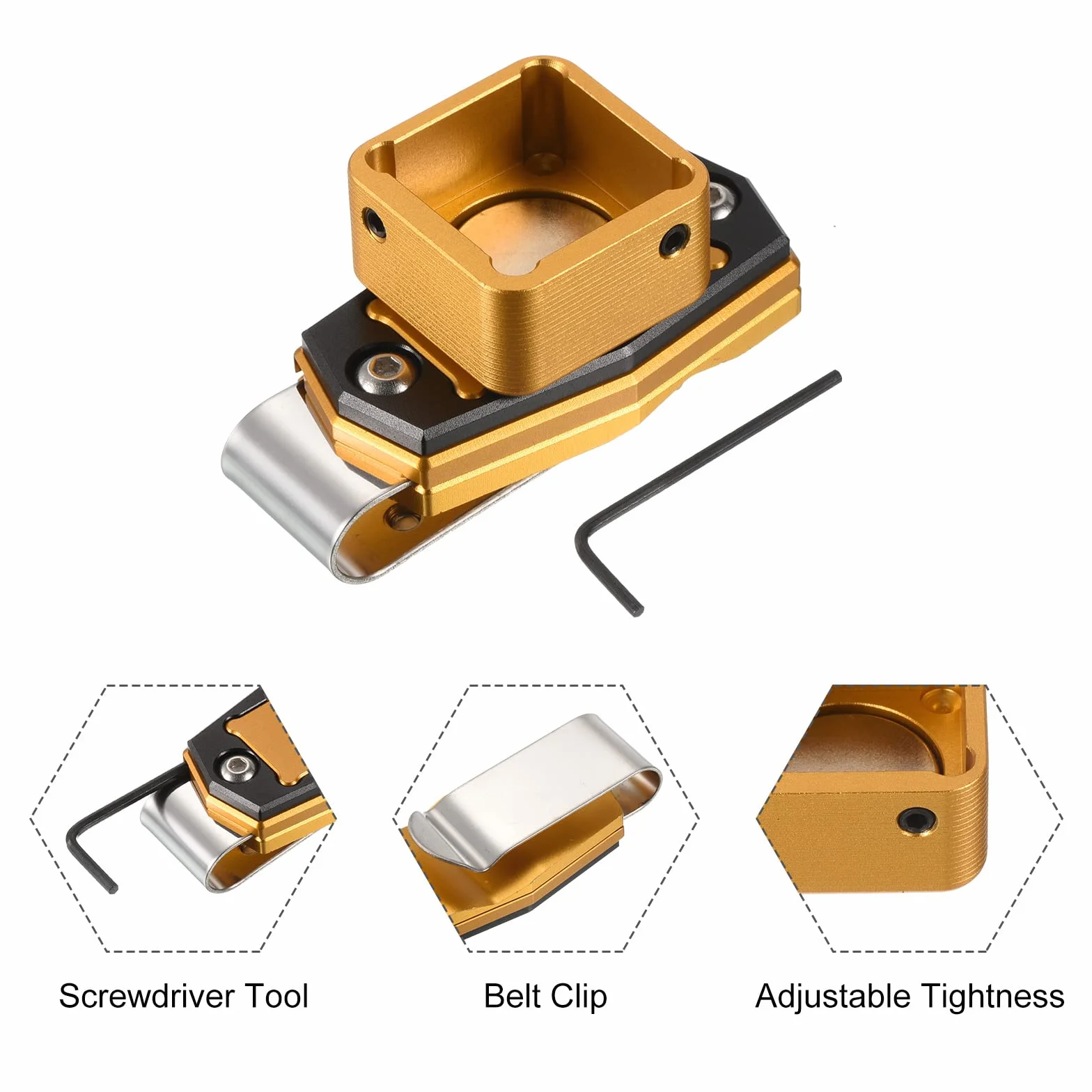 PATIKIL Porte-Craie magnétique en Alliage d'aluminium pour Queue de Billard avec Clip Ceinture pour Accessoires de Sport Snooker