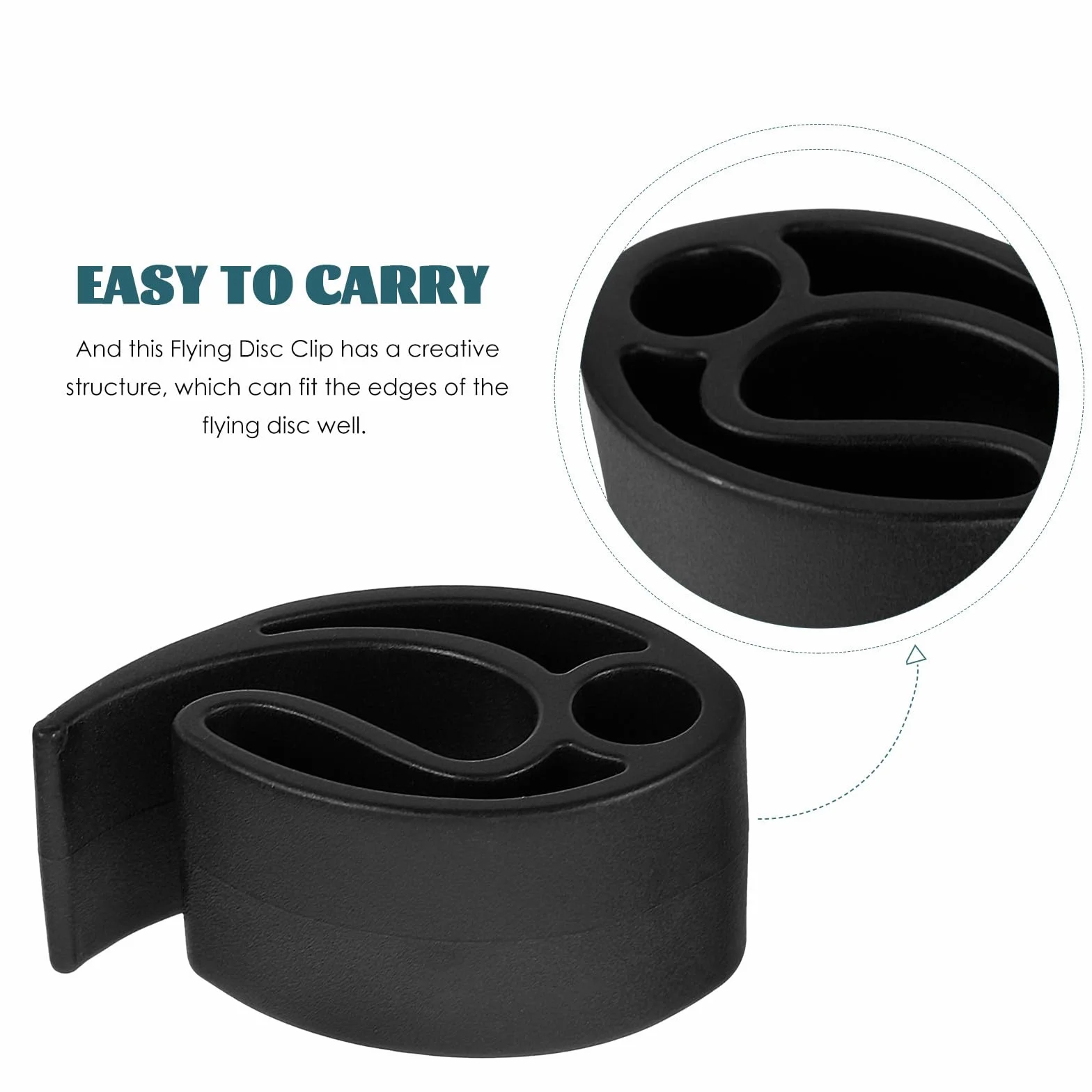 MAGICLULU Clip pour Disque Volant Portable en Polyéthylène Noir Pince Résistante à l'usure Support Pratique pour Transport Quotidien Lors d'Activités Sportives et Jeux en Plein Air