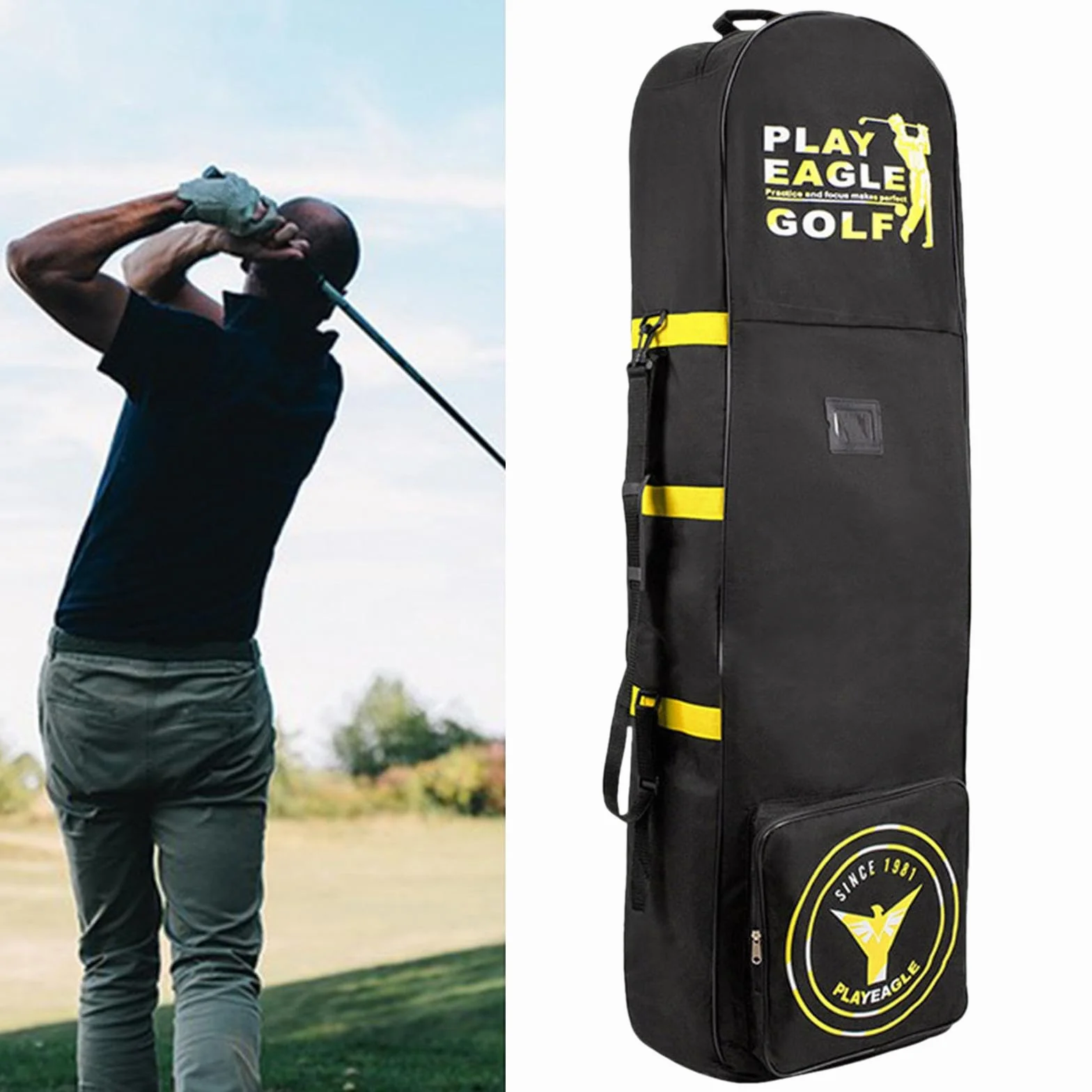 F Fityle Sac de Voyage de Golf pour compagnies aériennes Golf Club Bagages Sac avec bandoulière Amovible Housse de Voyage de Golf résistante à l'usure pour