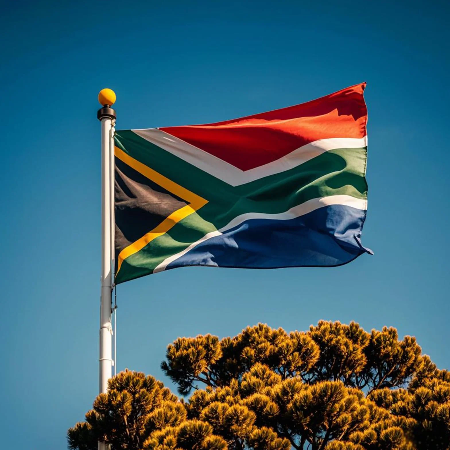 Drapeau de l'Afrique du Sud avec œillets en laiton pour jeux olympiques de 2024, événements sportifs, décorations de fête, 1,5 x 0,9 m