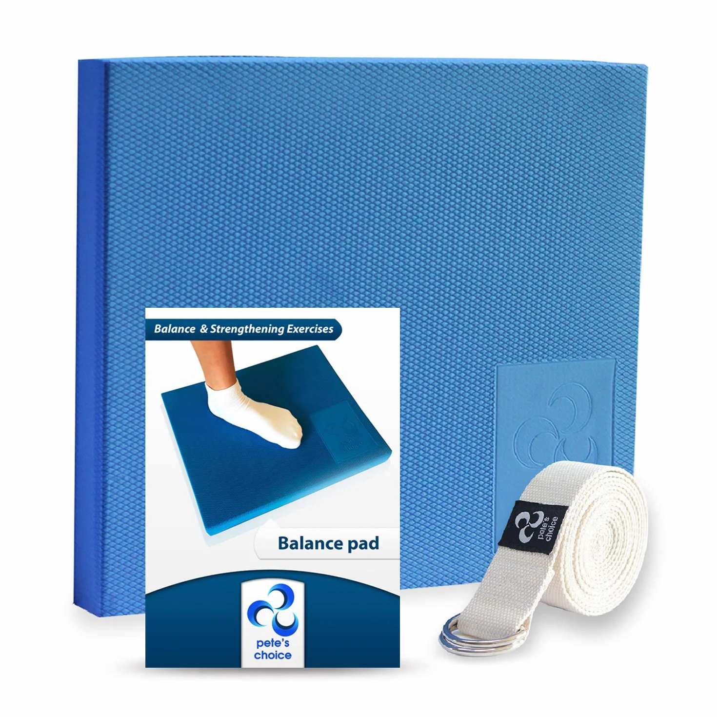 XL ou L Tapis d’Équilibre Mousse - Sangle d’Étirement & eBook inclus | Tapis Fitness XL | Physiothérapie et Rééducation Douleurs Lombaires Chevilles ou Genoux | Tapis de Gym XL Renforcement