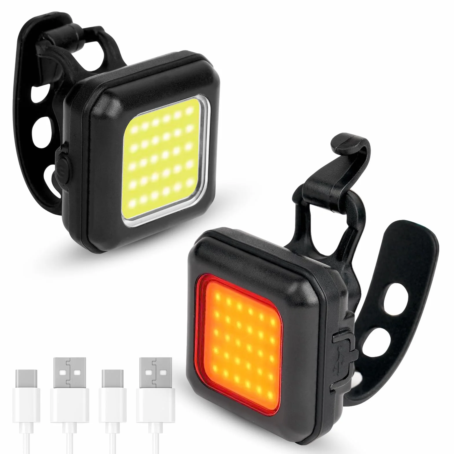 Ainiv Lumiere Velo Avant et Arriere, 3 Modes D'éclairage, Lampe Velo Ultra Slim avec 30 Perles Lumineuses, USB Rechargeable Eclairage Velo pour Cyclysme VTT, VTC, Bicyclette
