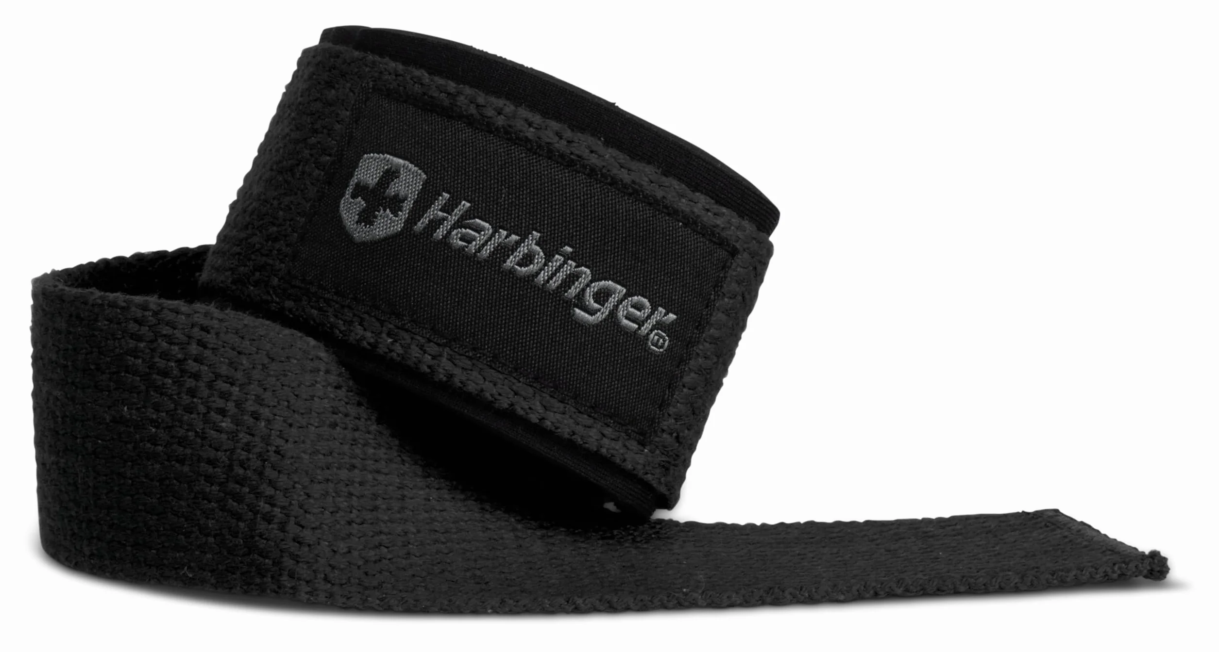 Harbinger 21.5" Sangles de levage en coton rembourrées- La longueur prolongée offre une prise plus forte, la couture robuste et les onglets enroulés augmentent la durabilité pour levées lourdes,Noir