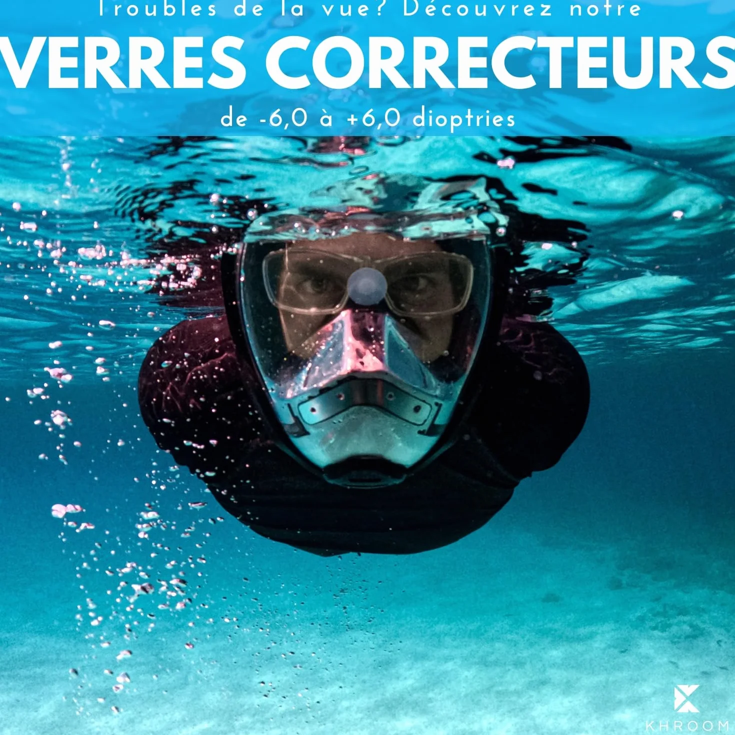 Khroom Masque de Plongée Intégral Seaview Pro Snorkeling Plein Visage Adulte sans Risque CO2