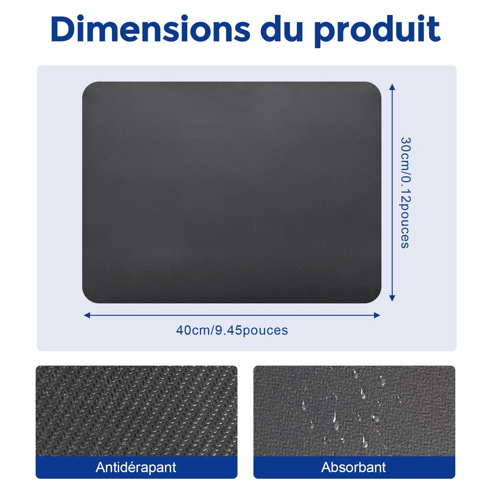 Sous-plat pour Machine à Café 40x30 cm Tapis de Protection Anti-gouttes
