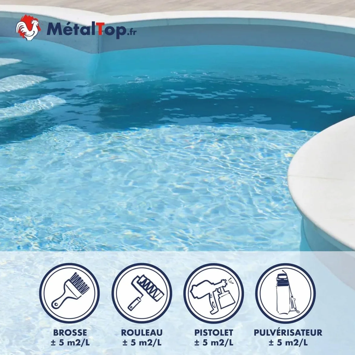Métaltop Hydrofuge Margelle De Piscine 1 L Haute Protection Invisible Pierre Béton Terre Cuite