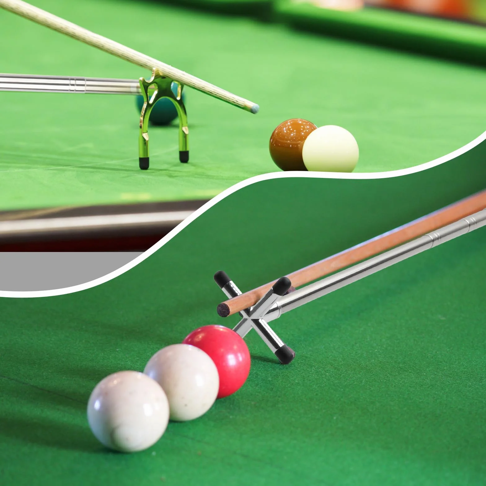 Bâton Pont de Queue de Billard Rétractable, 3 Pièces Tête de Pont Amovible pour Billard, Snooker