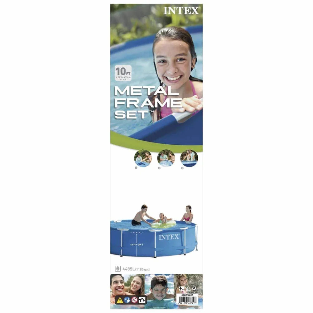 INTEX Piscine à structure métallique 305 x 76 cm bleu avec pompe