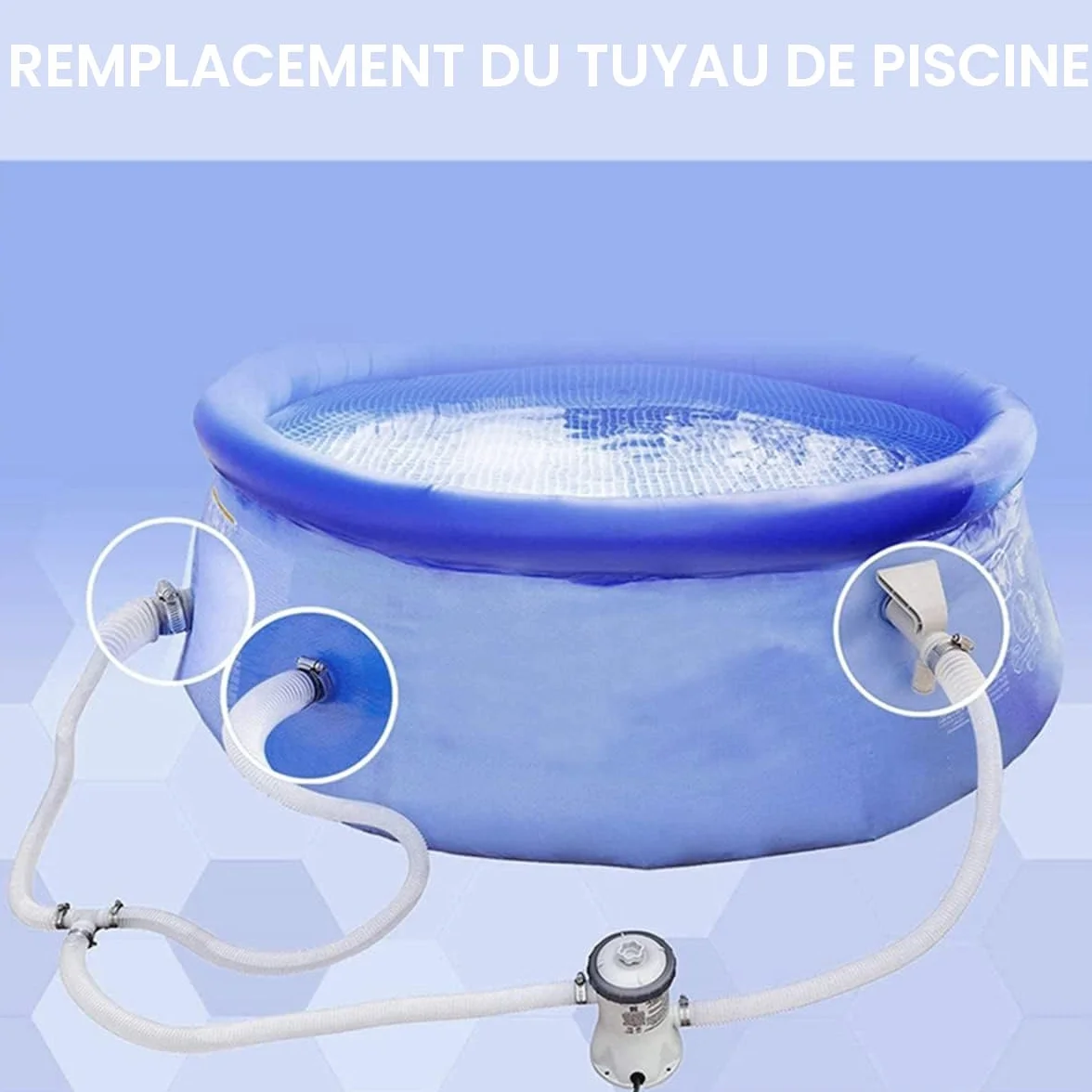 Tuyau Piscine 32mm 150cm pour Pompe de Piscine Intex 330 GPH 530 GPH 1000 GPH