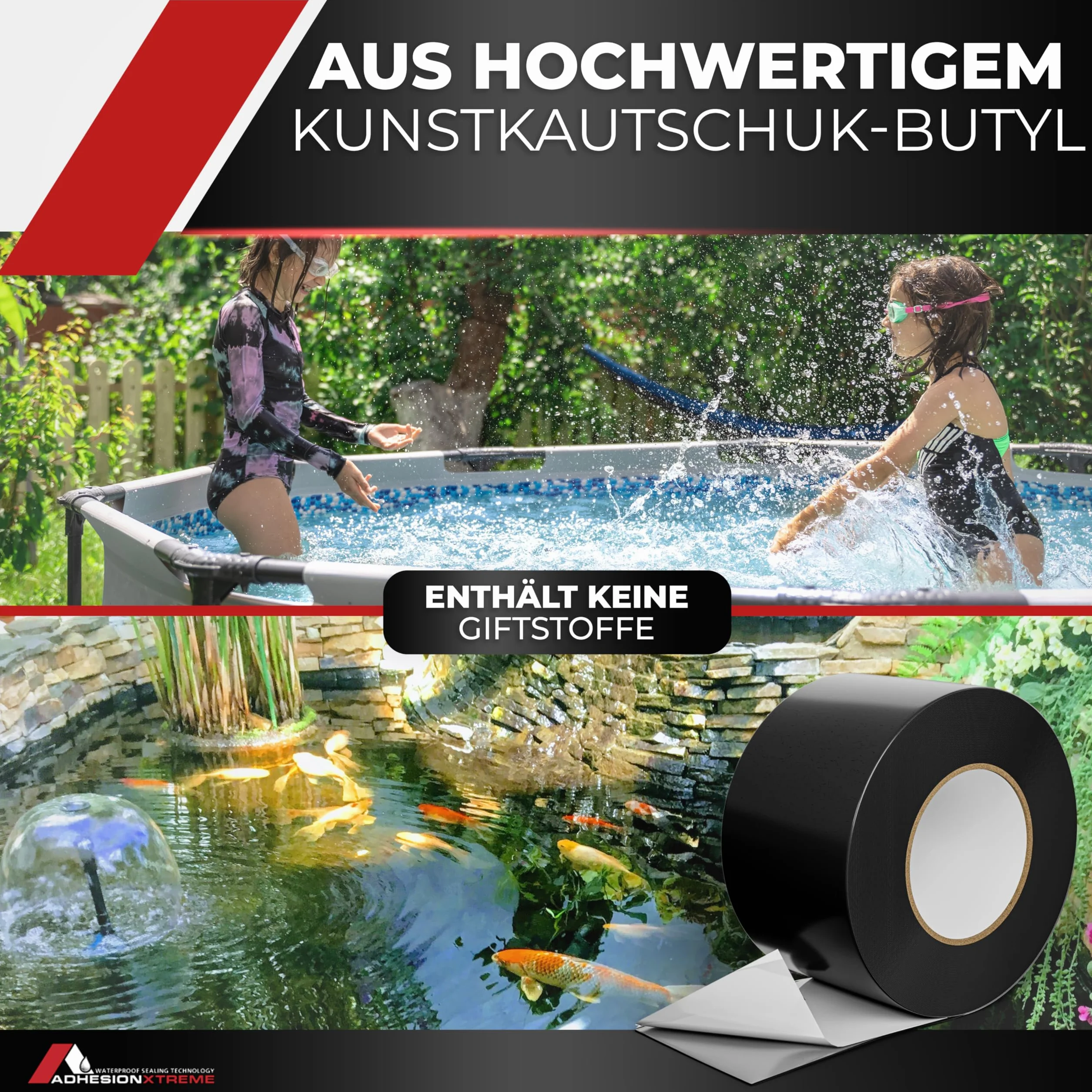 Adhesion Xtreme Roof Bond Bande d'Étanchéité Noir Résistant à l'UV