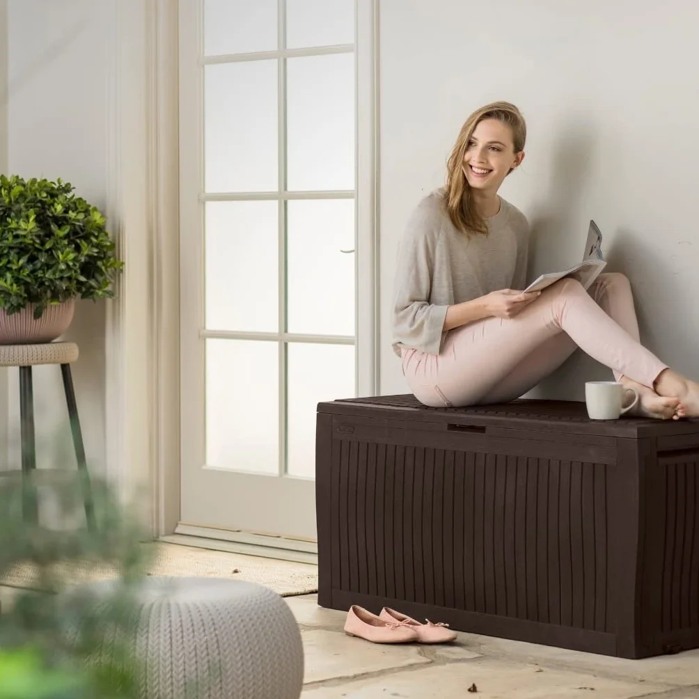 Keter Comfy Coffre de Rangement extérieur 270 l 116,7cm x 44,7 x 57 cm