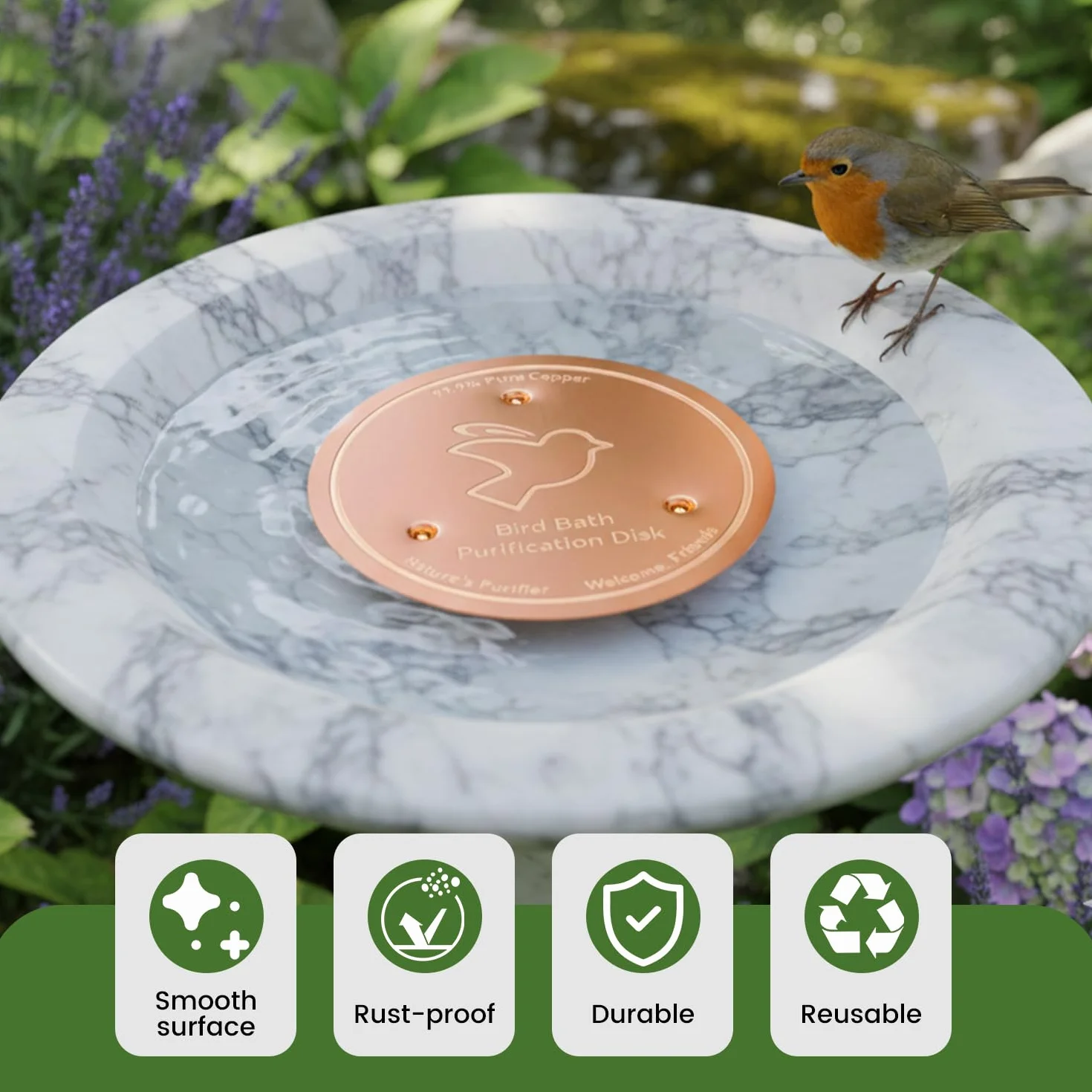Plaque de Cuivre Pur 99,99% 0,6 mm Disque de Purification pour Bain d'oiseaux