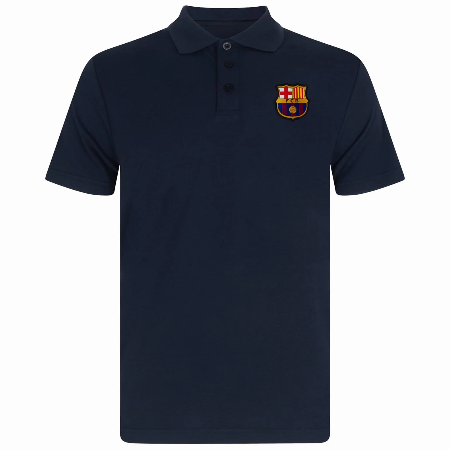 FC Barcelone Officiel - Polo de Football pour Homme - avec Blason Officiel - Bleu Marine