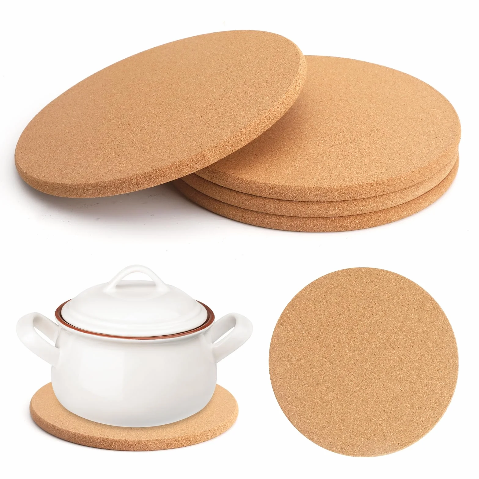 Dessous de Plat en Liège 19 cm Ronds pour Casseroles et Poêles