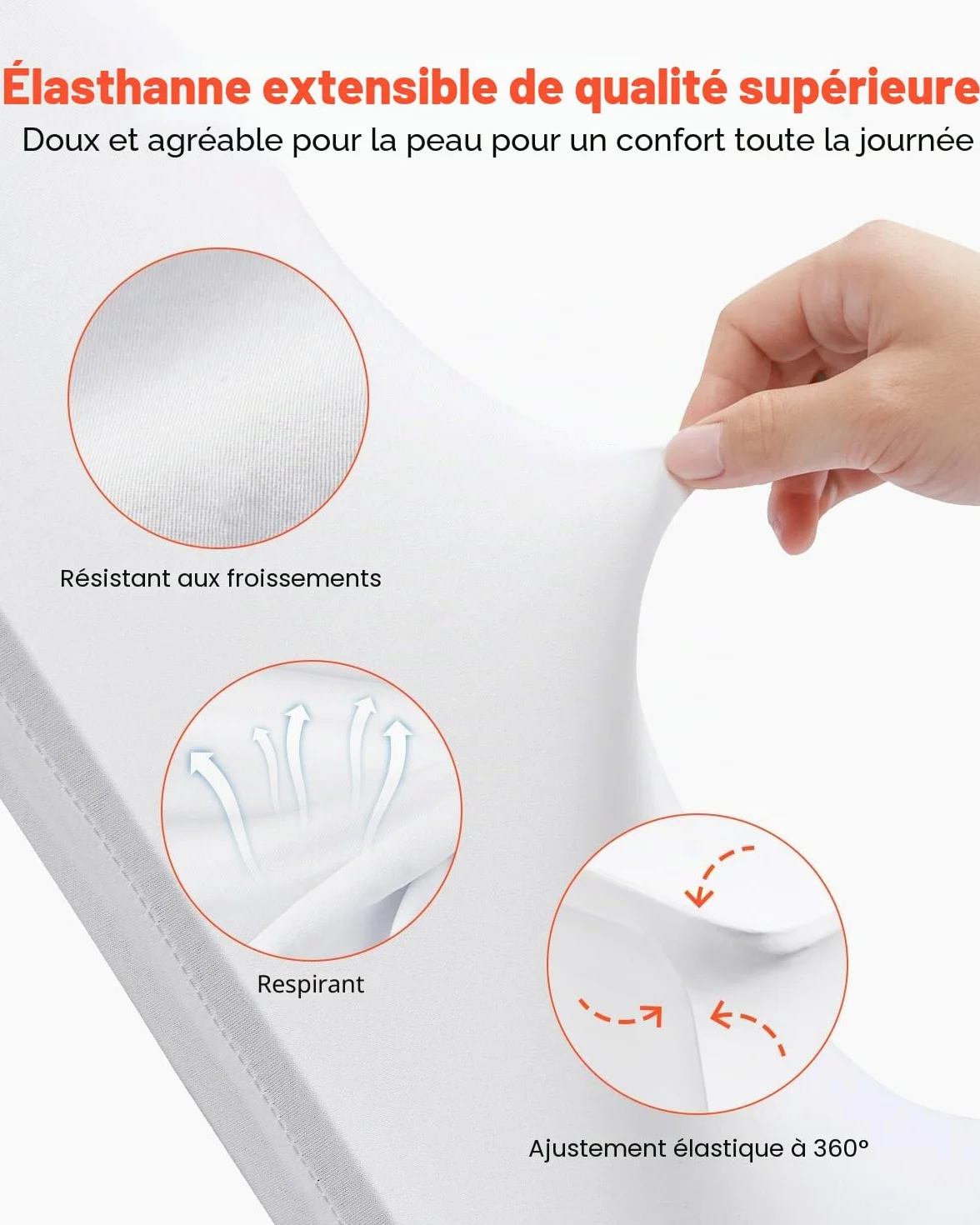 VEVOR Housse de Chaise Spandex 30PCS Universel Taille 406x508x762 mm Blanc