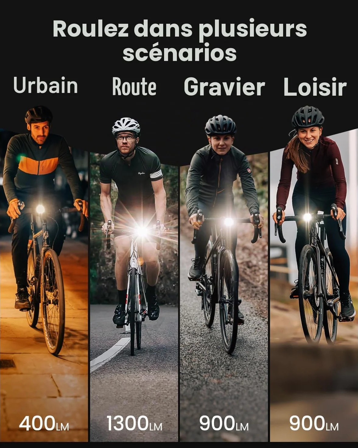 Magicshine Éclairage vélo HORI1300S et SEEMEE150 MAG Avant et arrière, Commande Tactile FTR LightSync, éclairage Avant 1300 LM et éclairage arrière magnétique 150 LM, Rechargeable par USB-C
