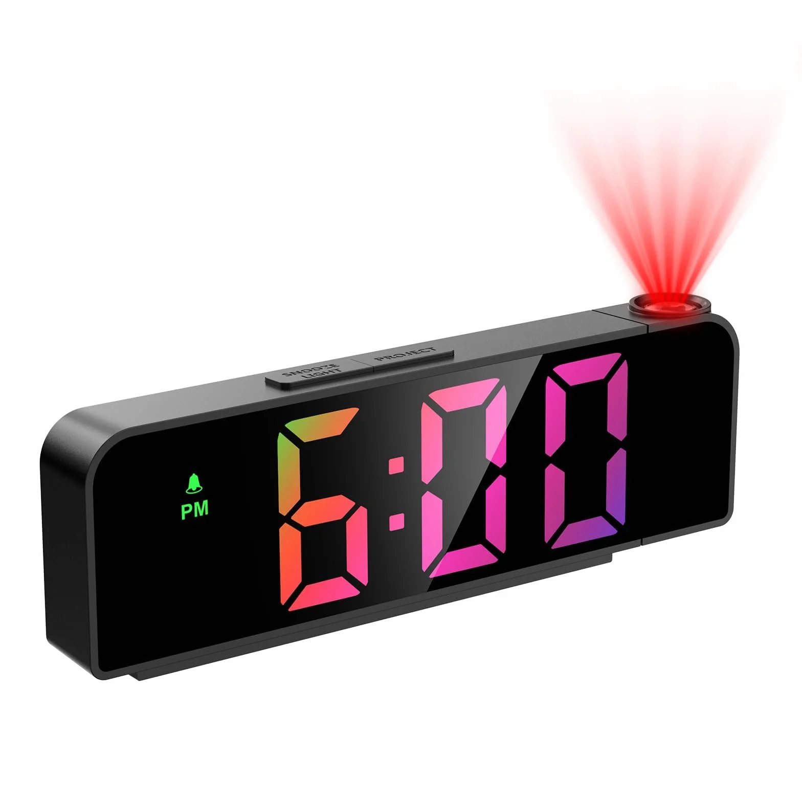 Réveil numérique à projection avec variateur d'intensité pour chambre à coucher