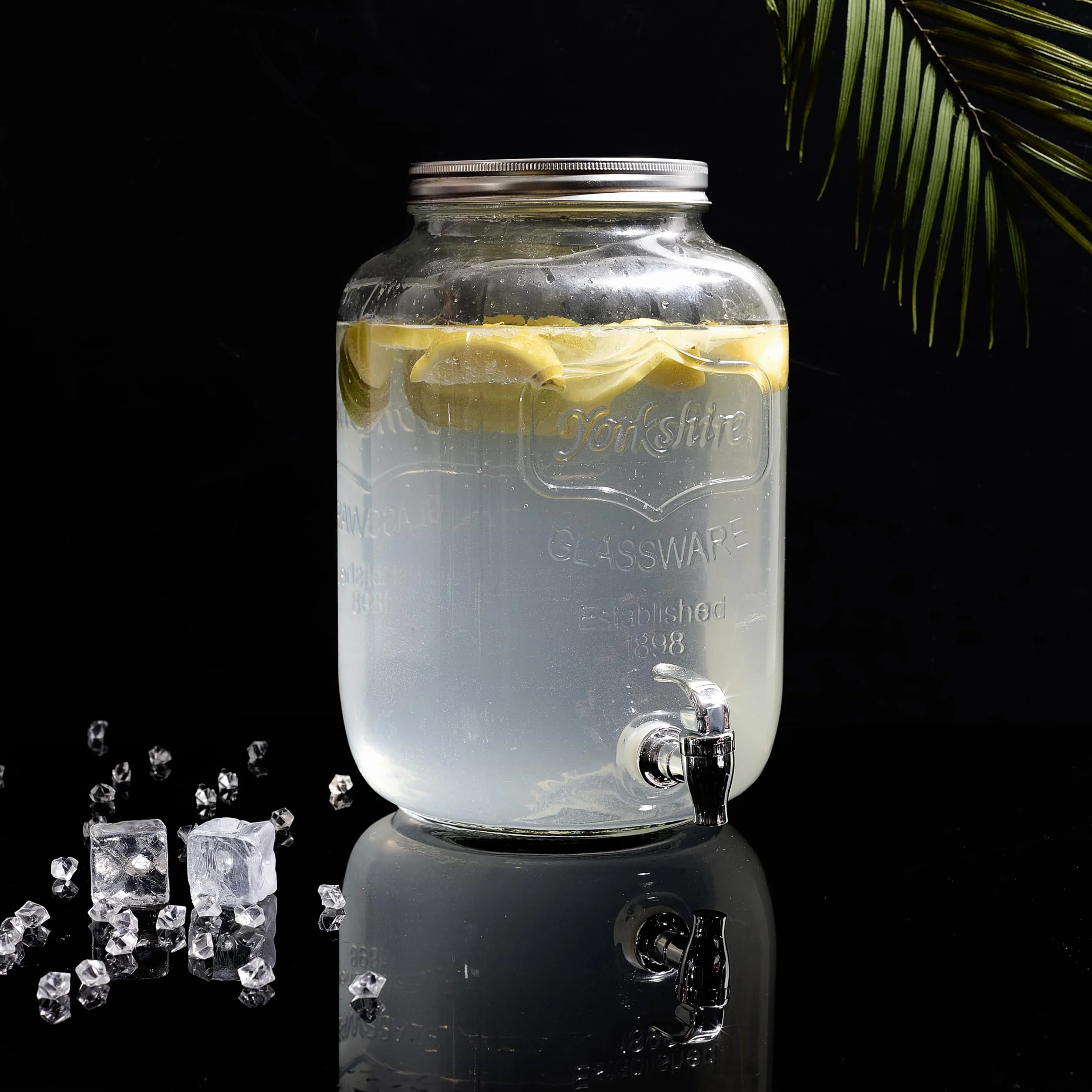 Fontaine à Boisson en Verre 8 L avec Robinet de Service HOME DECO FACTORY