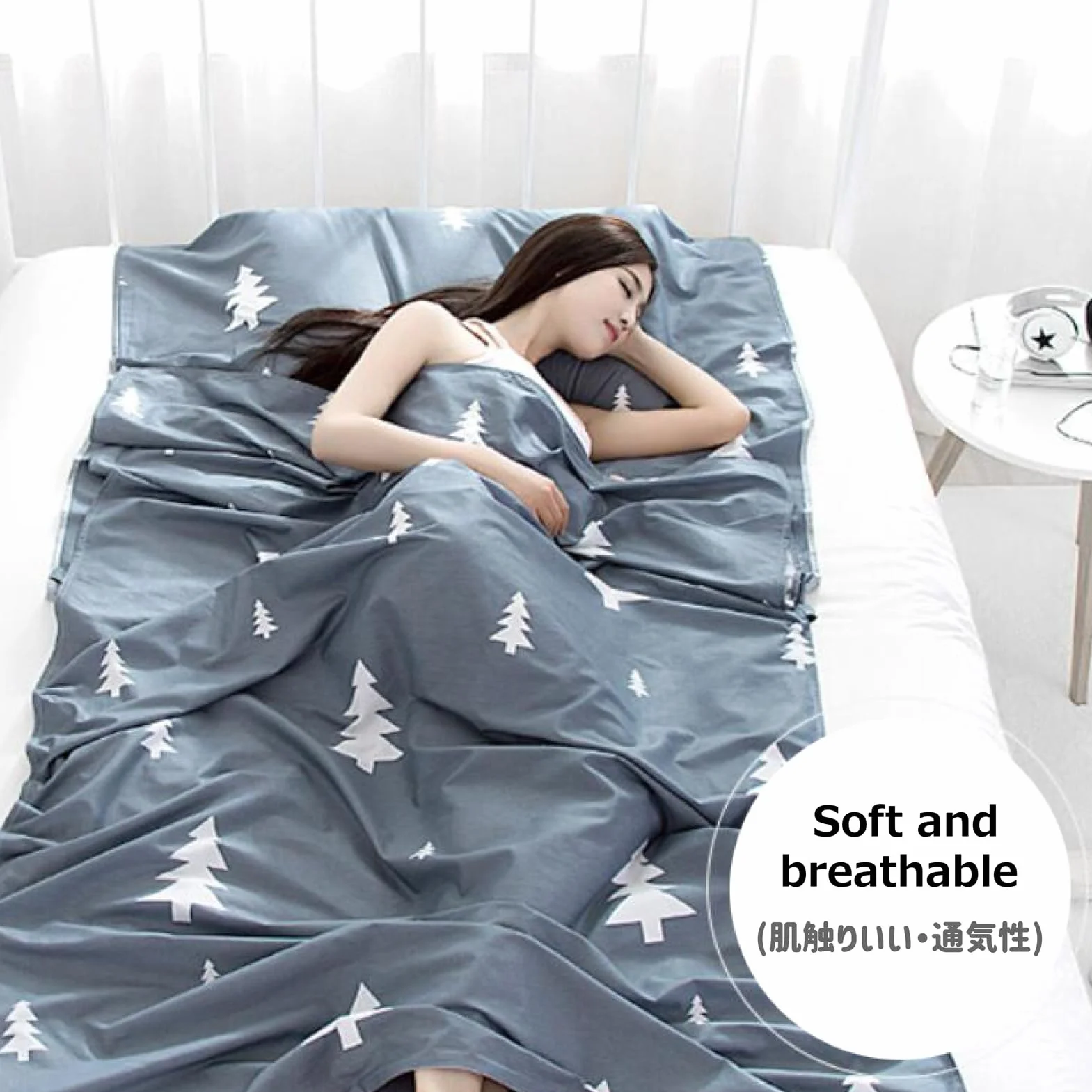 Azarxis Sac de Couchage en Coton 1 2 Personnes Drap de Sac de Couchage Compact Léger Confortable pour Hôtel Auberge Voyage Camping
