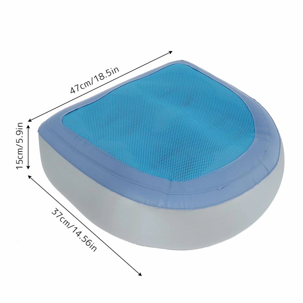 Rehausseur de siège Gonflable Spa Booster Coussin de Siège Soutien Dorsal Salle de Bain Doux Gonflable Tapis Antidérapant Coussin Dorsal Relaxant Bleu 2 pièces