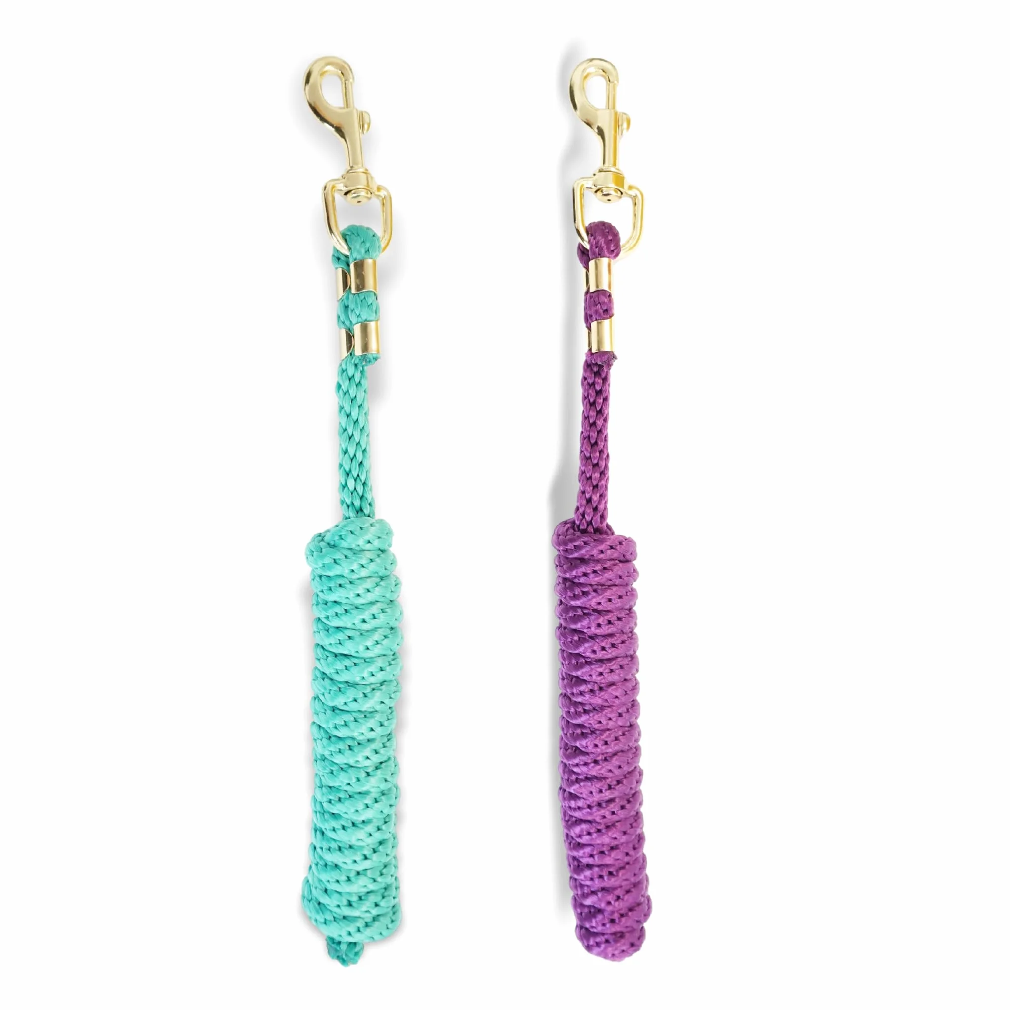 Pferdelinis Longe pour cheval - Corde de fixation dans différents designs élégants - Laisse de fixation pour poney, âne, chèvre (1 turquoise + 1 violet)