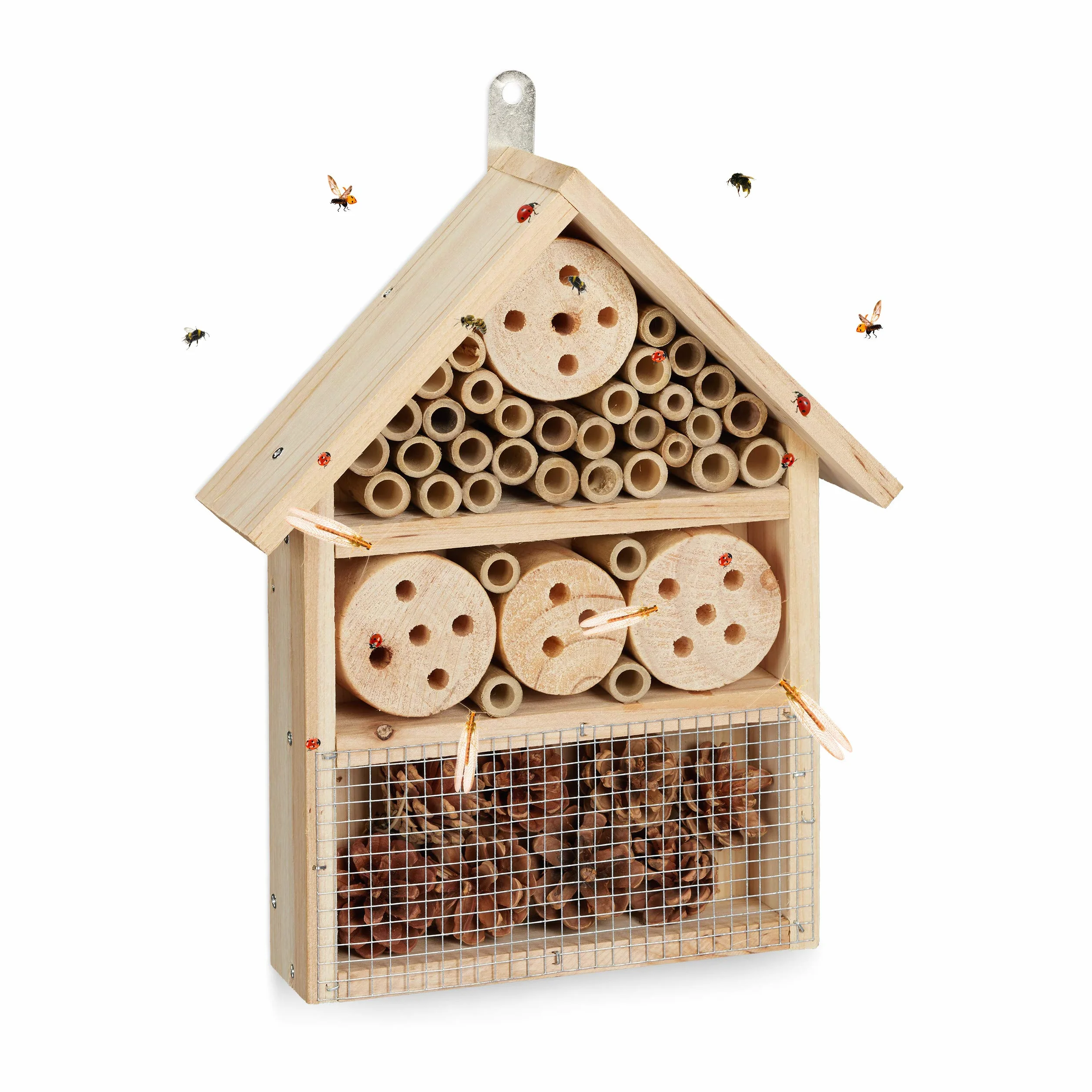 Relaxdays Nature Hôtel à Insectes Refuge Coccinelle à Monter 33 x 24,5 x 7 cm