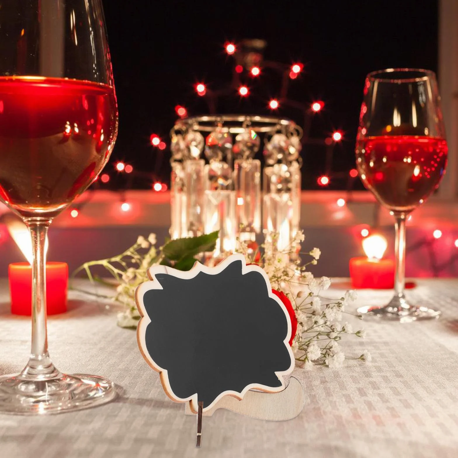 MAGICLULU Lot de 10 Mini Tableaux Ardoise en Bois Foncé pour Décoration de Fête