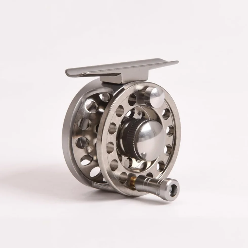 Moulinet de pêche à la mouche en alliage d'aluminium, 2 + 1 BB - Moulinet pour truite, basse, carpe - Taille # 39 mm/49,5 mm/59,5 mm (argent)