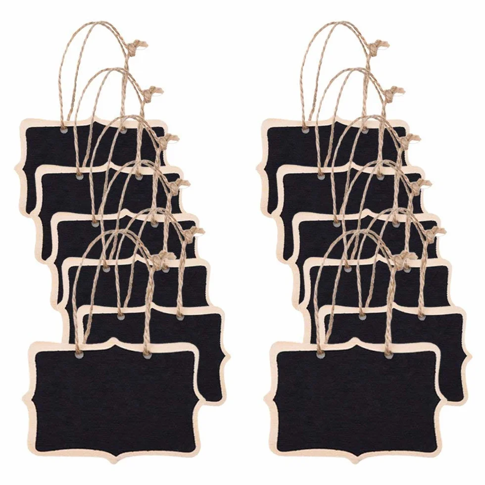 Mini Ardoise 12 Pcs Tableau Bois Numéro de Chaîne Mariage Fête Cuisine