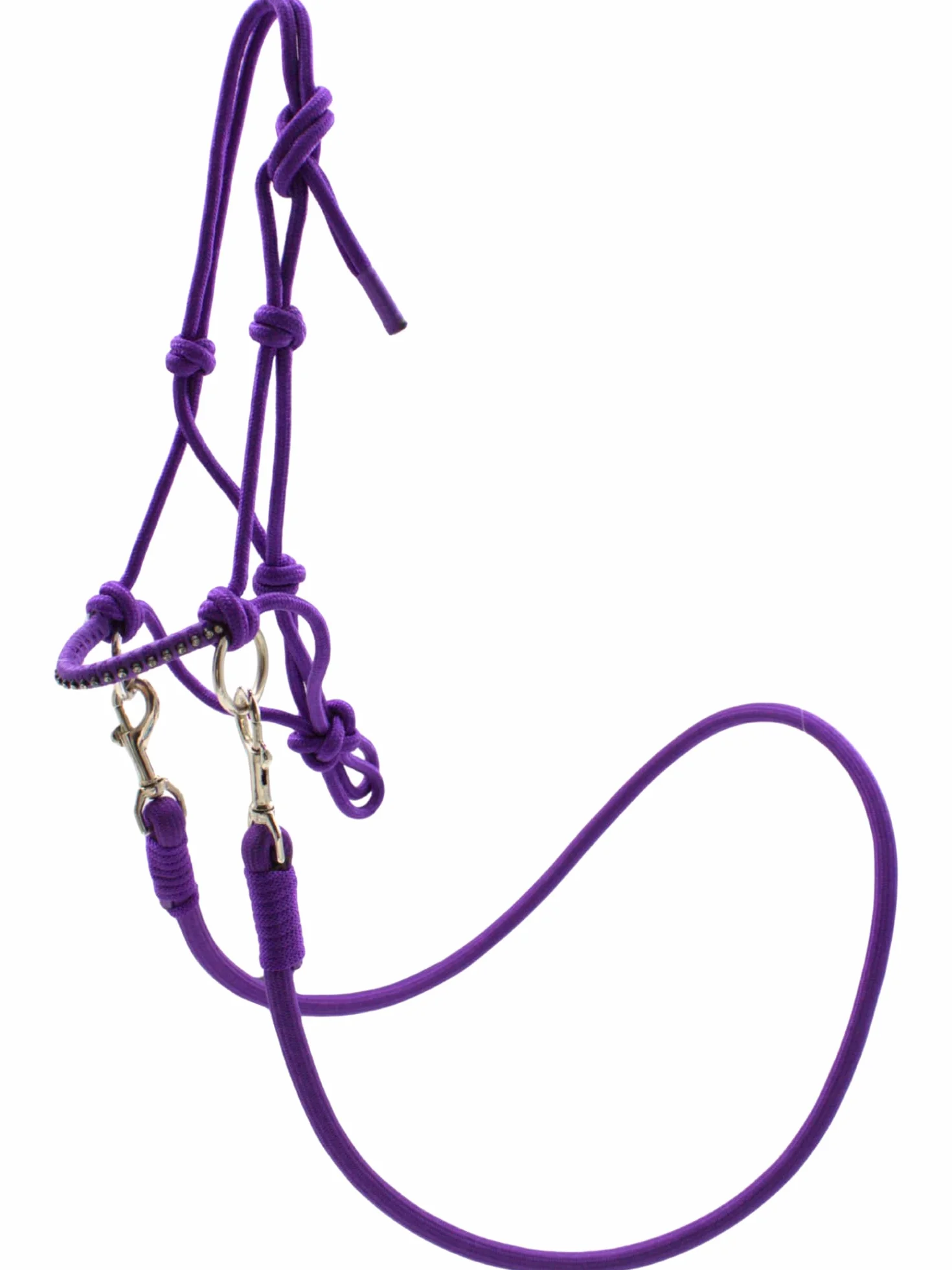 PFIFF Hobby Horse 103130 Little Mustang Licol à nœuds avec rênes Taille réglable avec Strass Violet