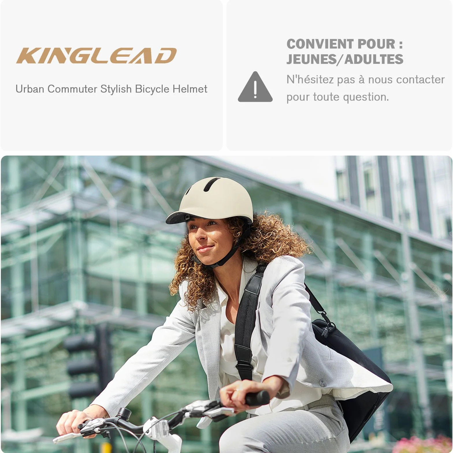 KINGLEAD Casque de vélo,Casque Urban Commuter,Casque de vélo stylé Hommes et Femmes pour Le Cyclisme Trekking City Roller Casque Hommes réglable