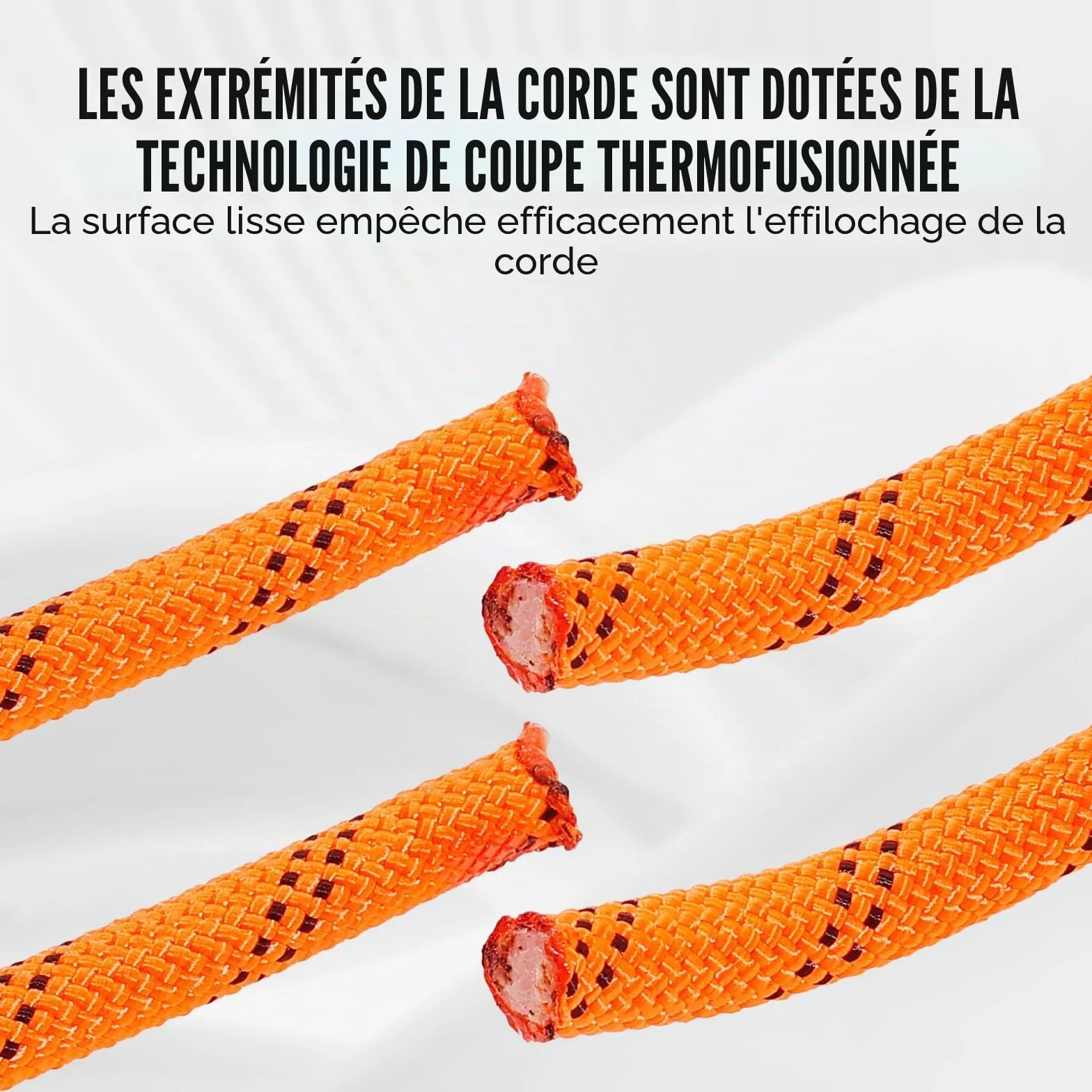 VEVOR Corde en Polyester Double tressé 9,5 mm x 36,57 m 48 brins résistance à la Rupture 17,79 KN Orange Noir