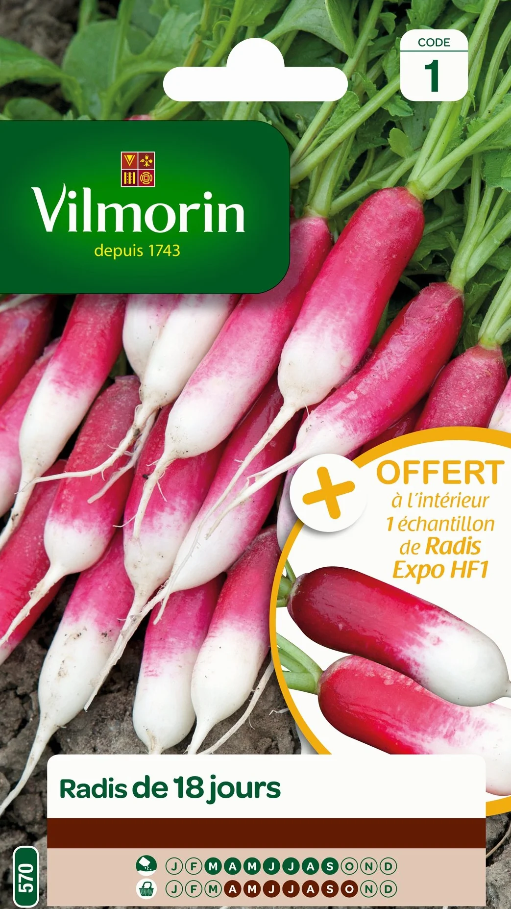 Vilmorin Radis Rouge 90 x 2 x 160 cm