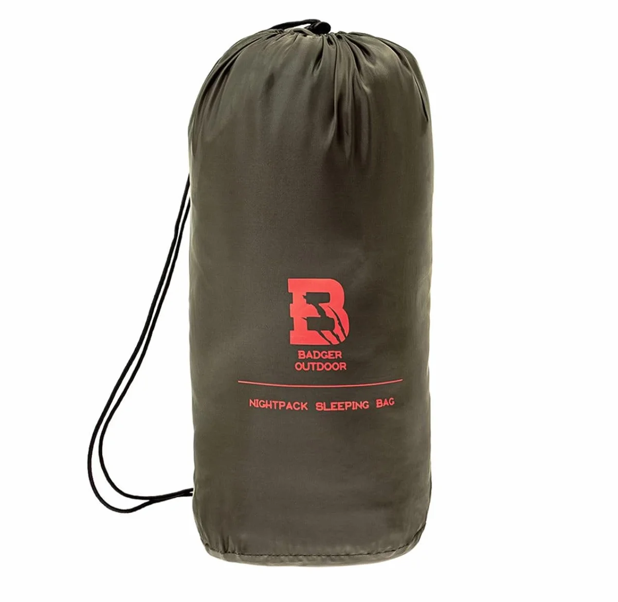 Badger Outdoor Nightpack Sac de couchage de camping 220 x 75 cm | Ultra léger 1100 g Sac de couchage avec capuche | Matelas isolant pour trekking extérieur 3 saisons | Jusqu'à -4 °C