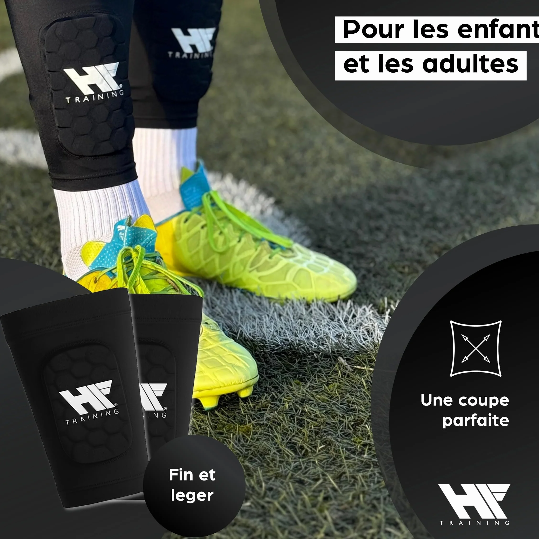 Protège-Tibias de Football 3 en 1 pour Homme, Femme et Enfant avec Chaussette intégrée (Taille S-L) - Protection Tibia avec Chaussette - Protection maximale des Tibias et protège-Tibias
