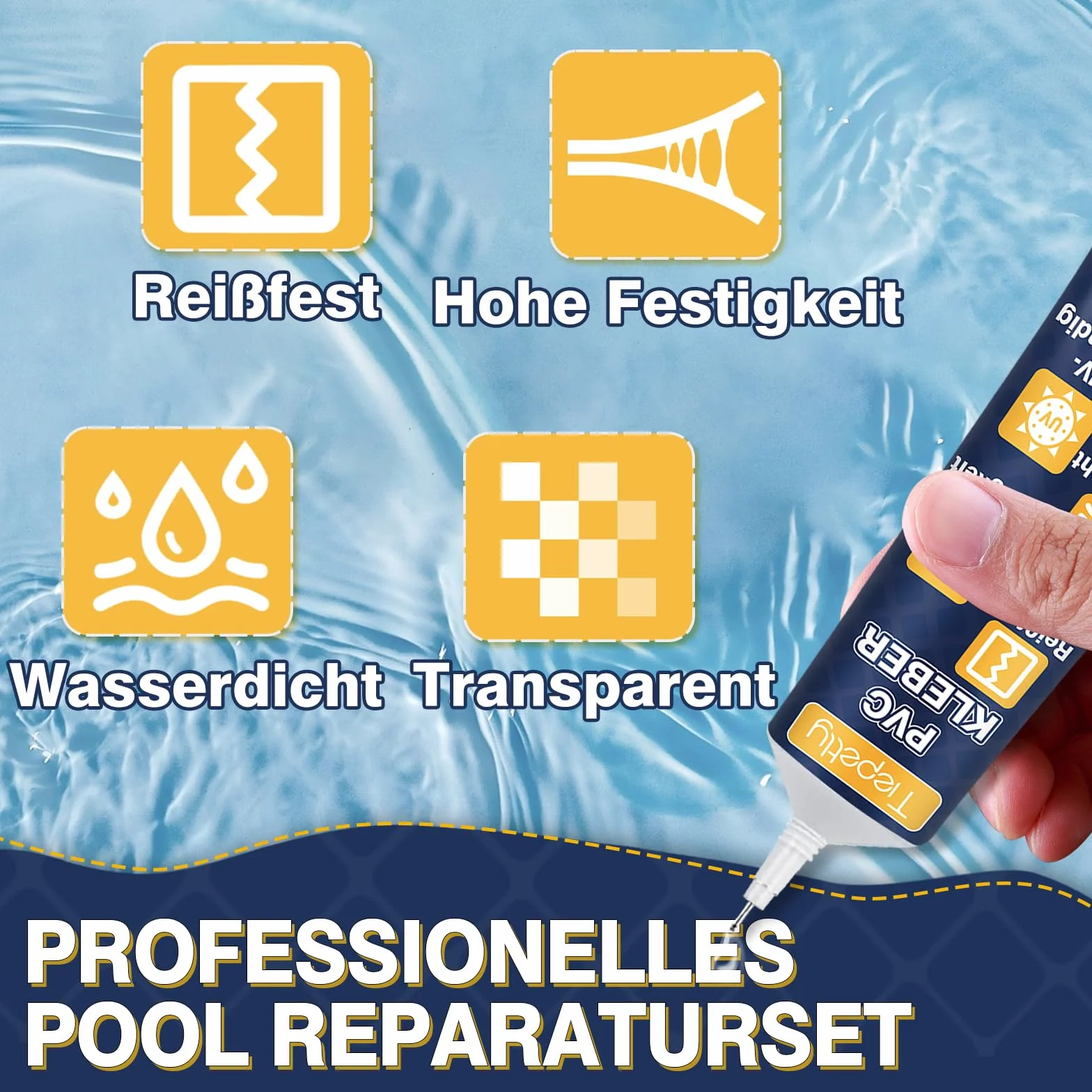 Kit de réparation de piscine étanche - Rustine sous-marine transparente pour matelas gonflable, bateau, PVC, ABS, EVA, caoutchouc