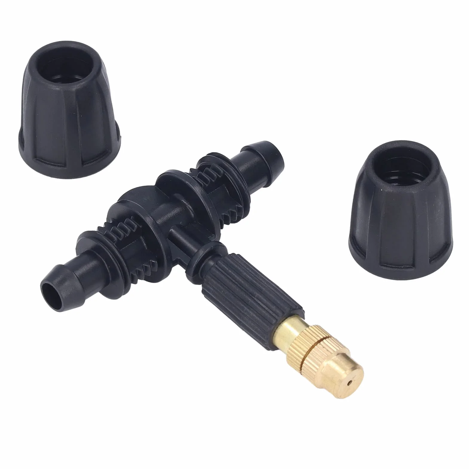 Buse d'atomisation en cuivre avec tuyaux en T réglable pour jardinage serre 8/11 mm