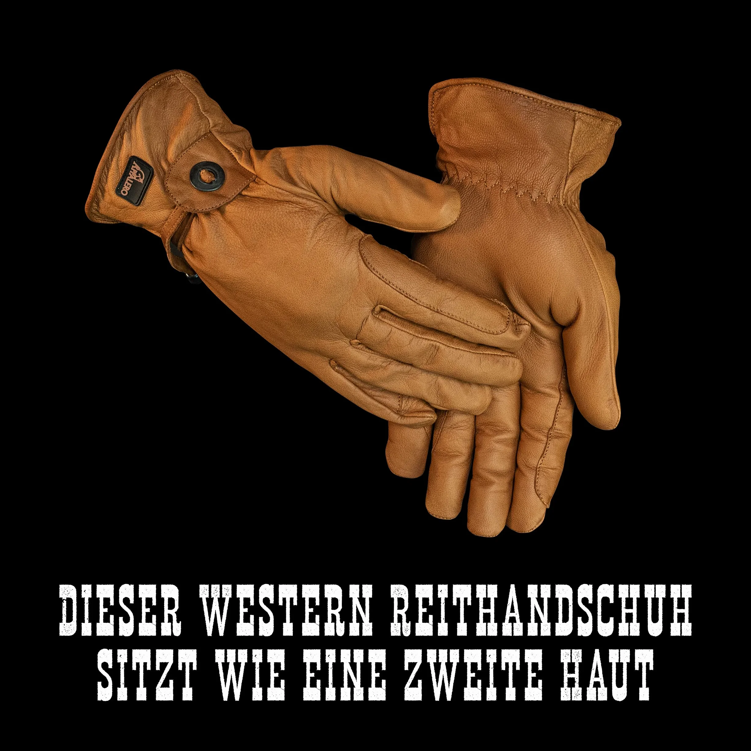 Gants d'équitation western - cuir de chèvre - 5 coloris