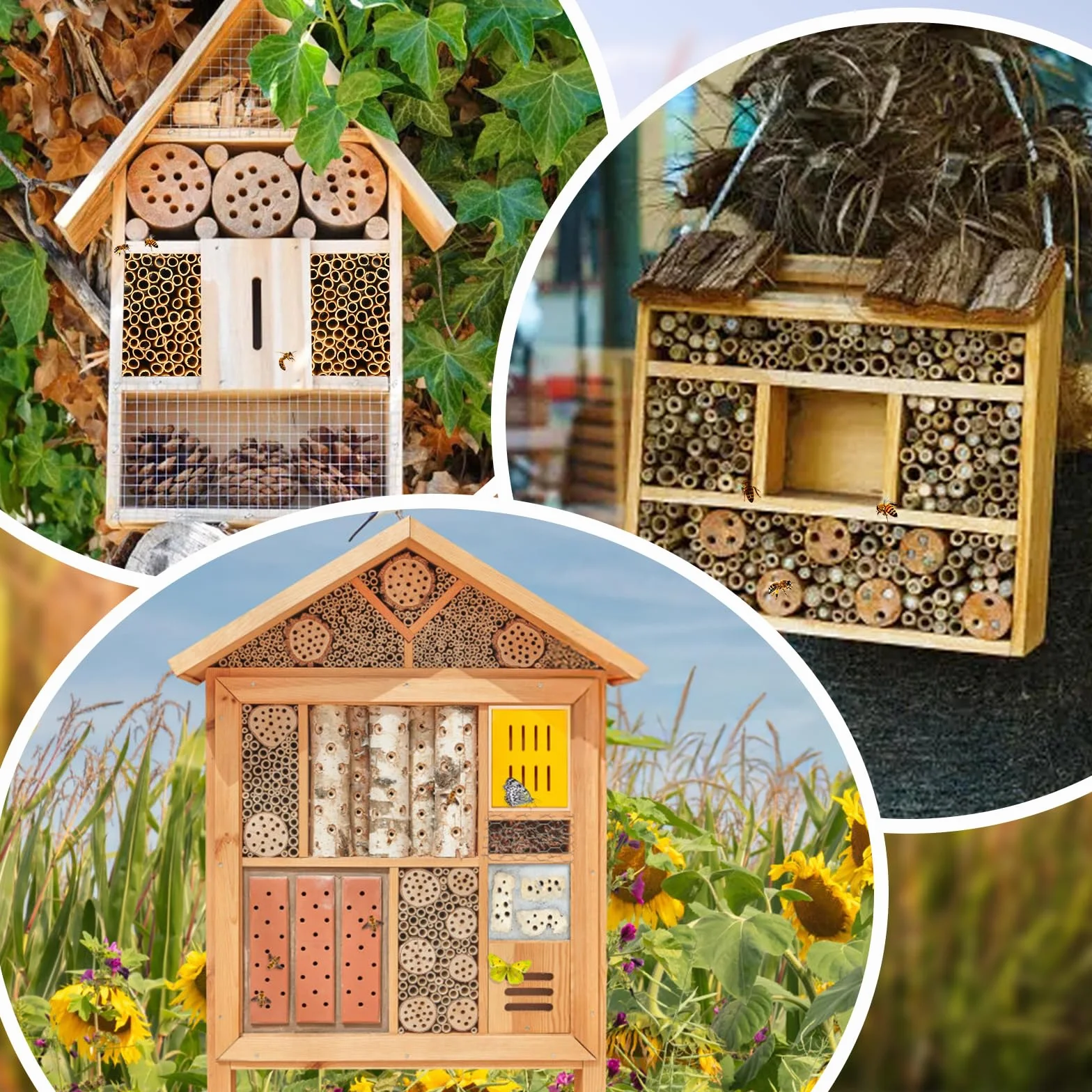 300 Pièces Tubes en Paille de Blé 14.5cm Hôtel à Insectes Diamètre 3-5 mm Kit Maison d'Abeilles