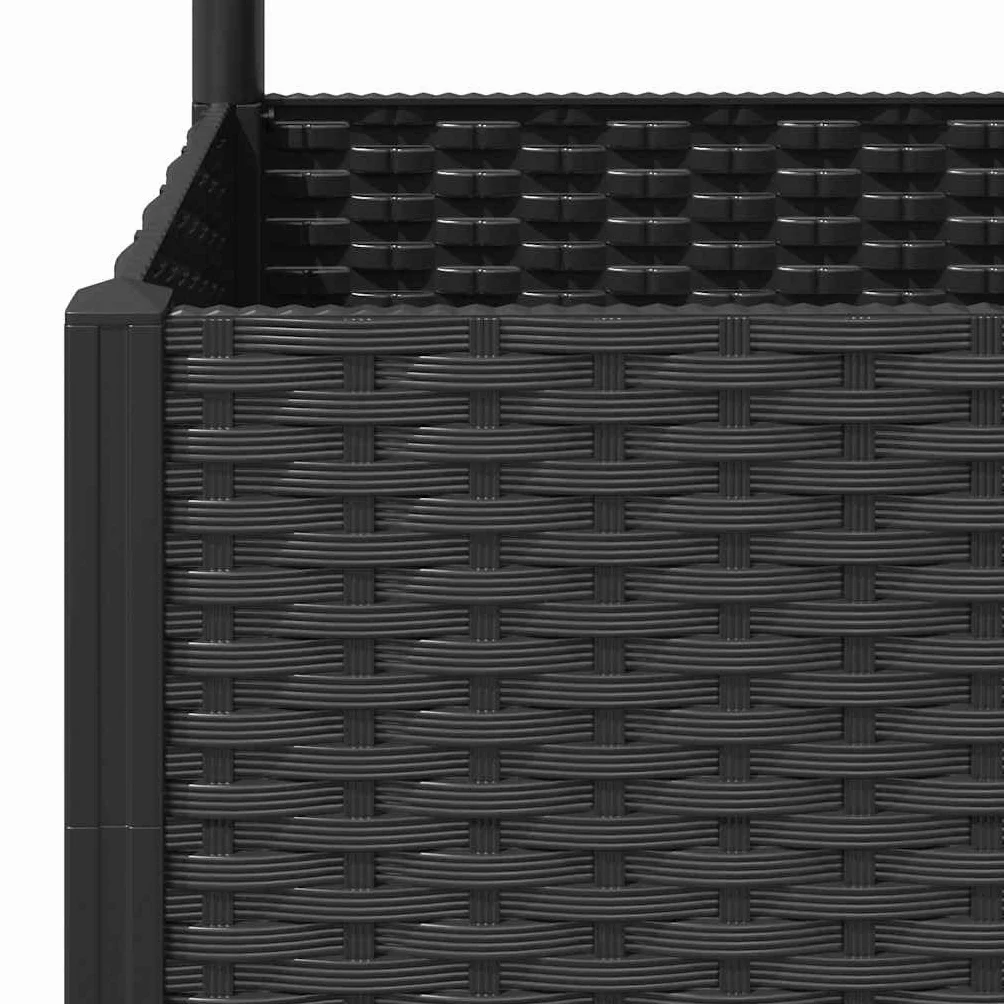 vidaXL Jardinière Treillis PP Noir 120x40x136 cm Bac Fleurs Terrasse Balcon