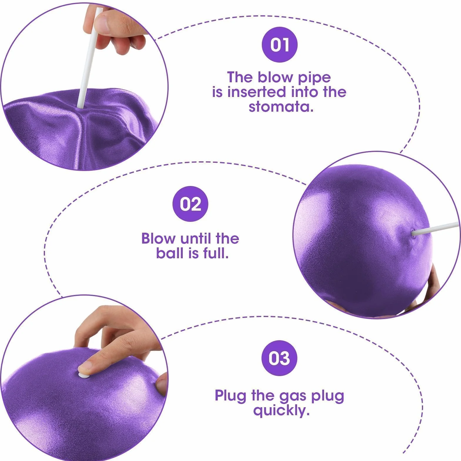 25cm Ballon Pilates, Ballon Gym avec Paille de Gonflage Ballon Fitness de Gymnastique Ballon de Grossesse Anti-éclatement Ballon Yoga pour Pilates Barre Rééducation et Renforcement du Tronc