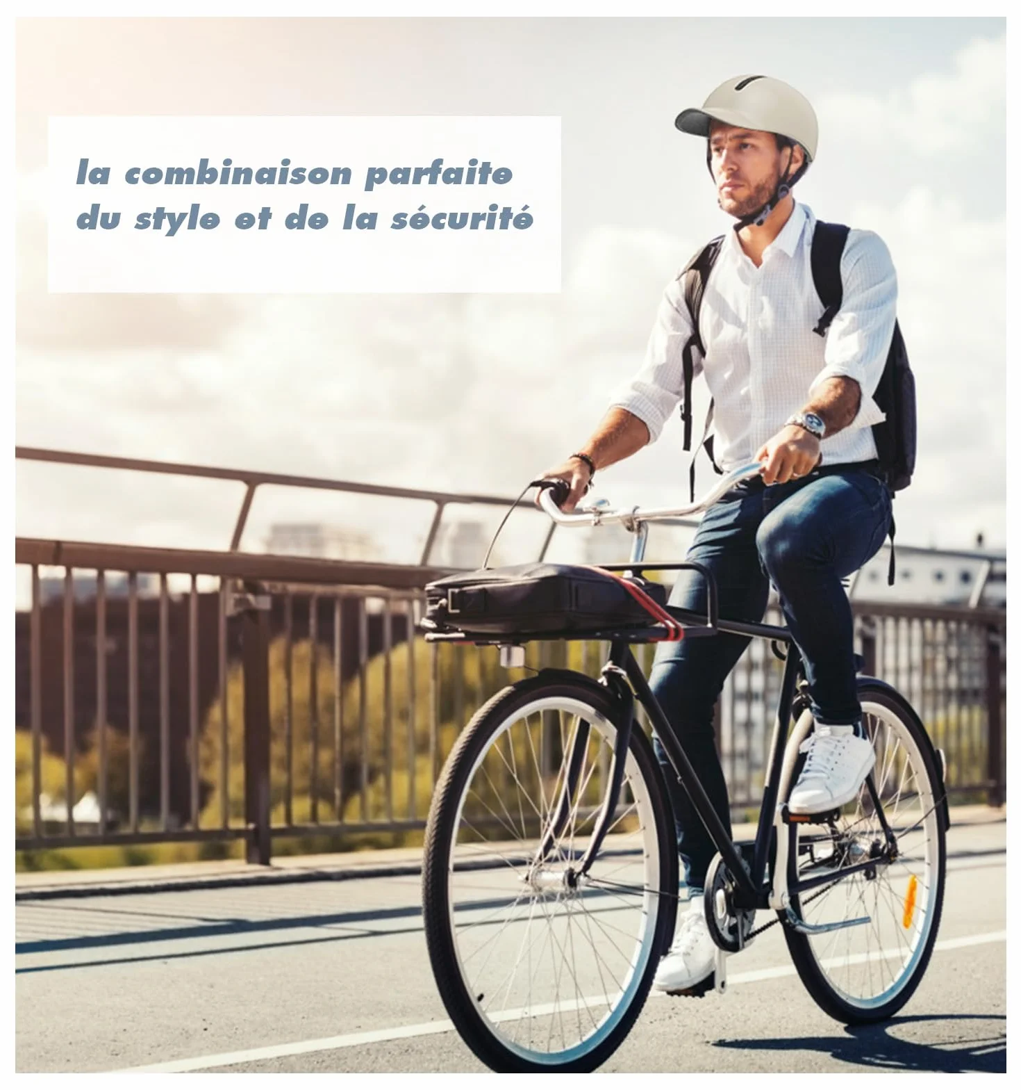 KINGLEAD Casque de vélo,Casque Urban Commuter,Casque de vélo stylé Hommes et Femmes pour Le Cyclisme Trekking City Roller Casque Hommes réglable